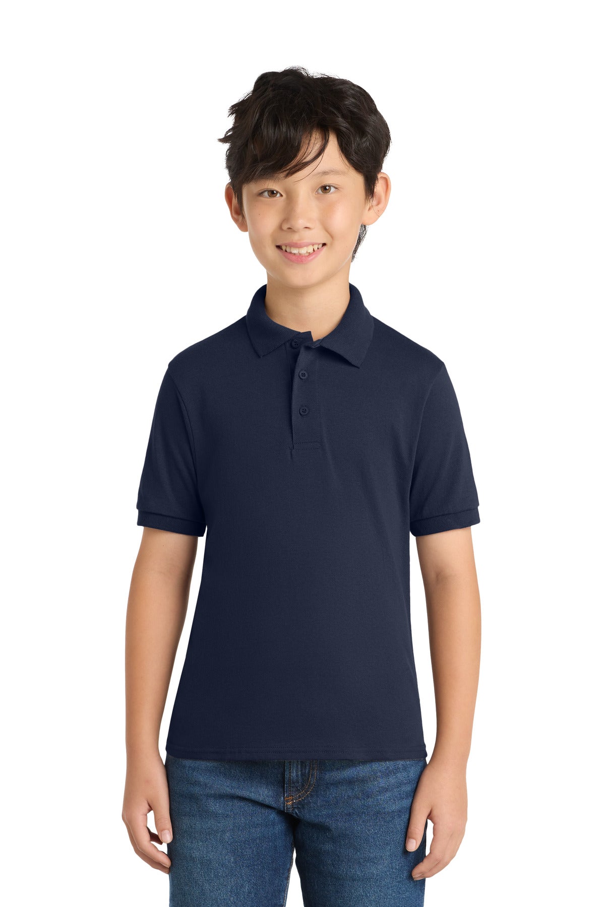 Port & Co KP55Y Youth Core Blend Jersey Knit Polo