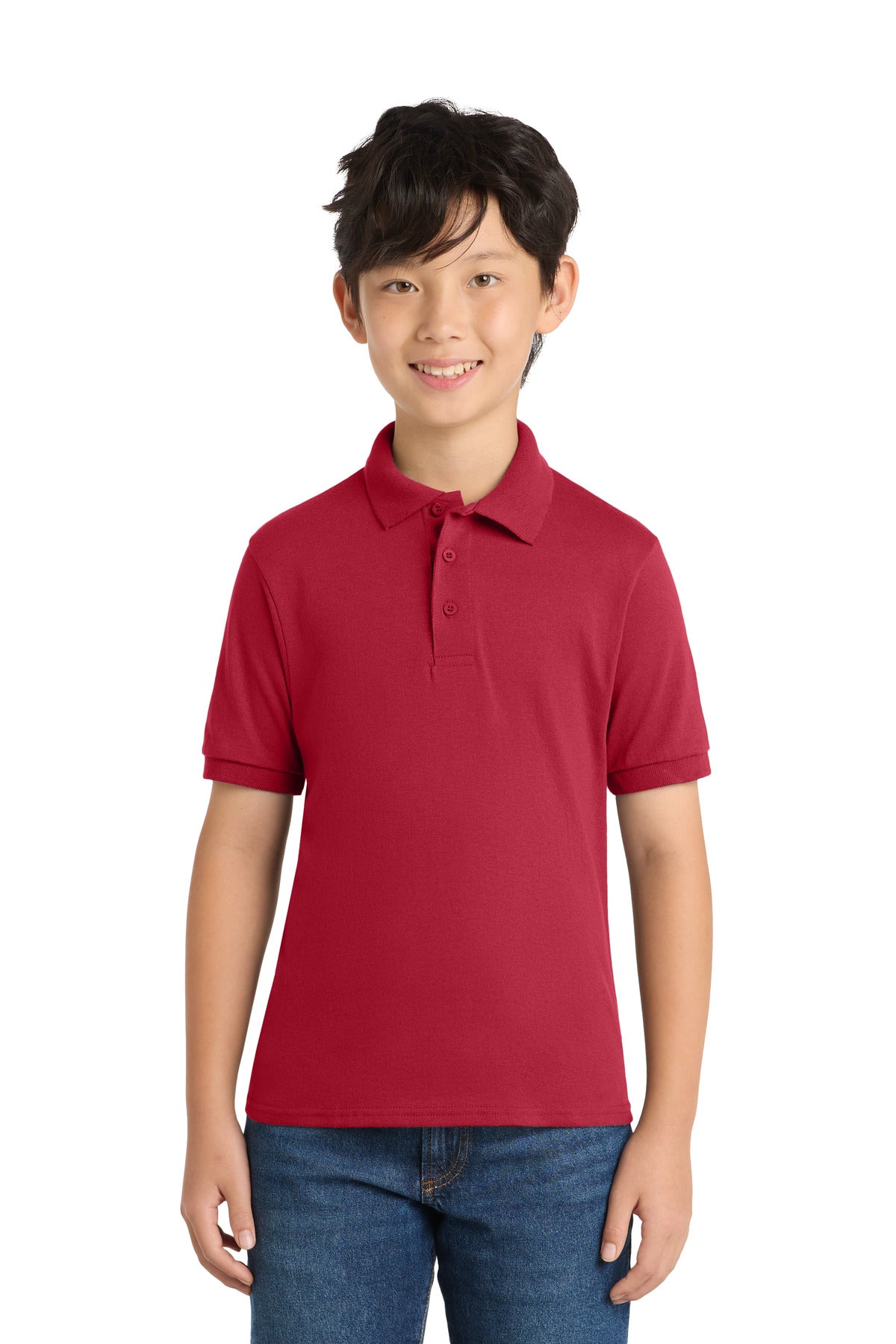 Port & Co KP55Y Youth Core Blend Jersey Knit Polo