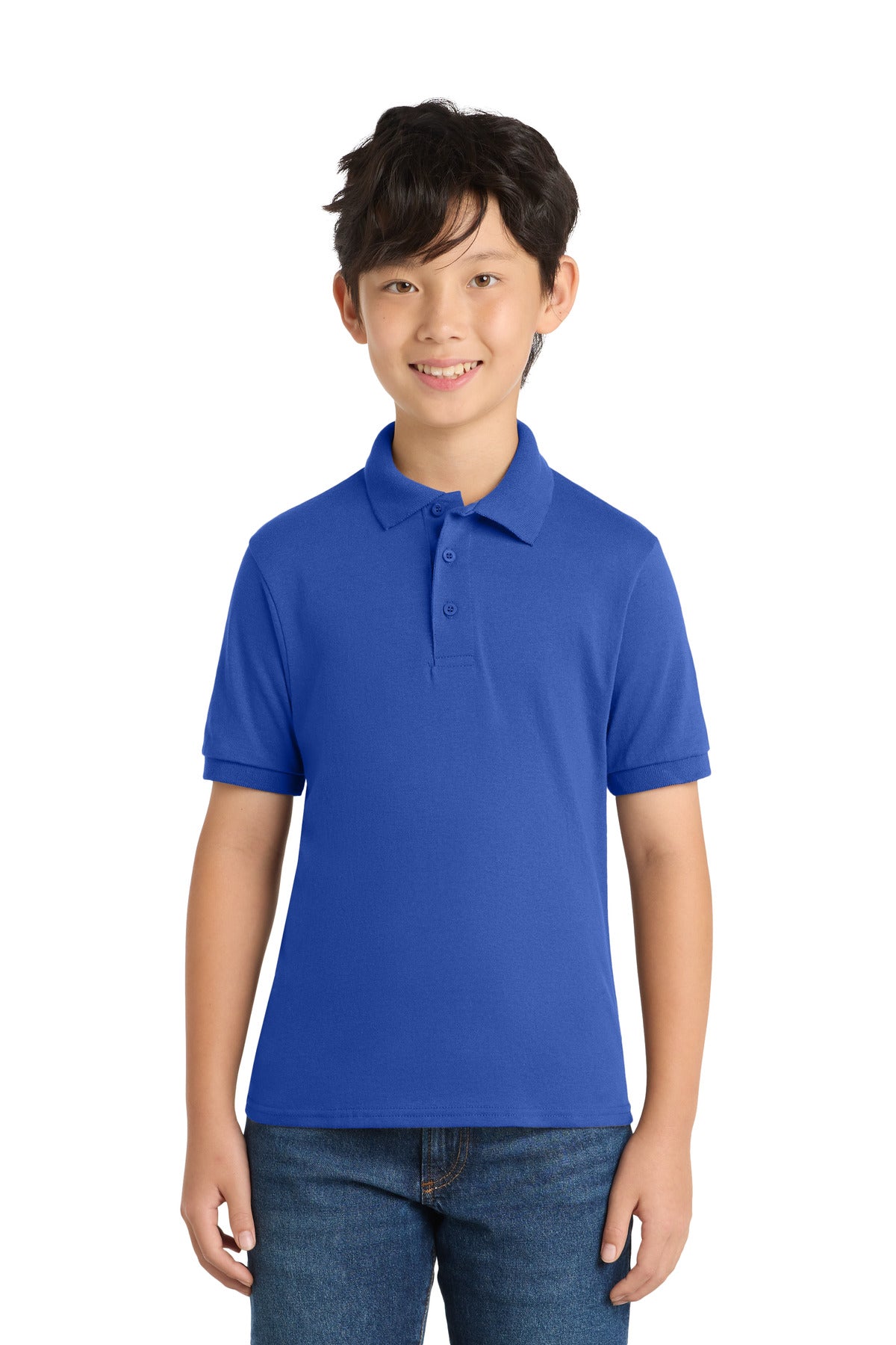 Port & Co KP55Y Youth Core Blend Jersey Knit Polo