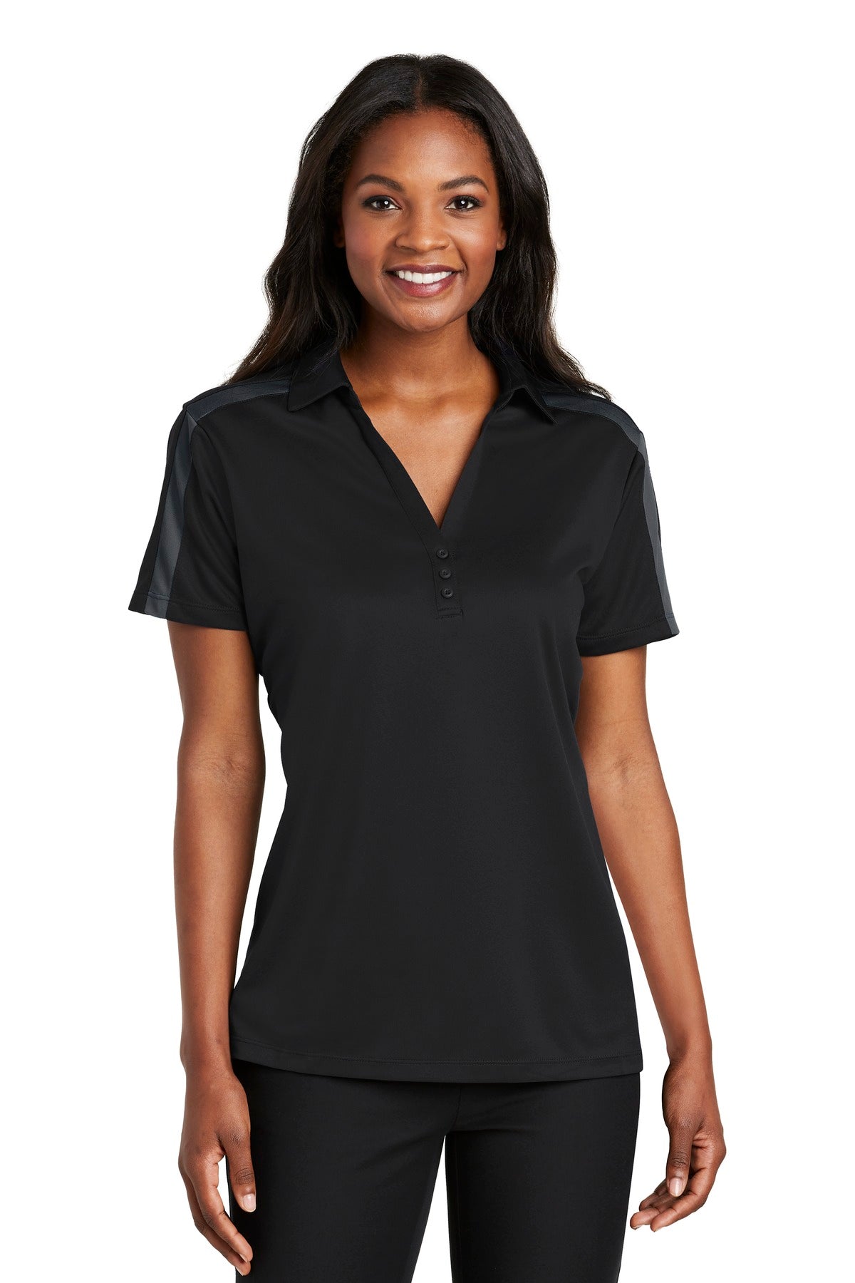 Port Authority L547 Women's Silk Touch Performance Colorblock Stripe Polo