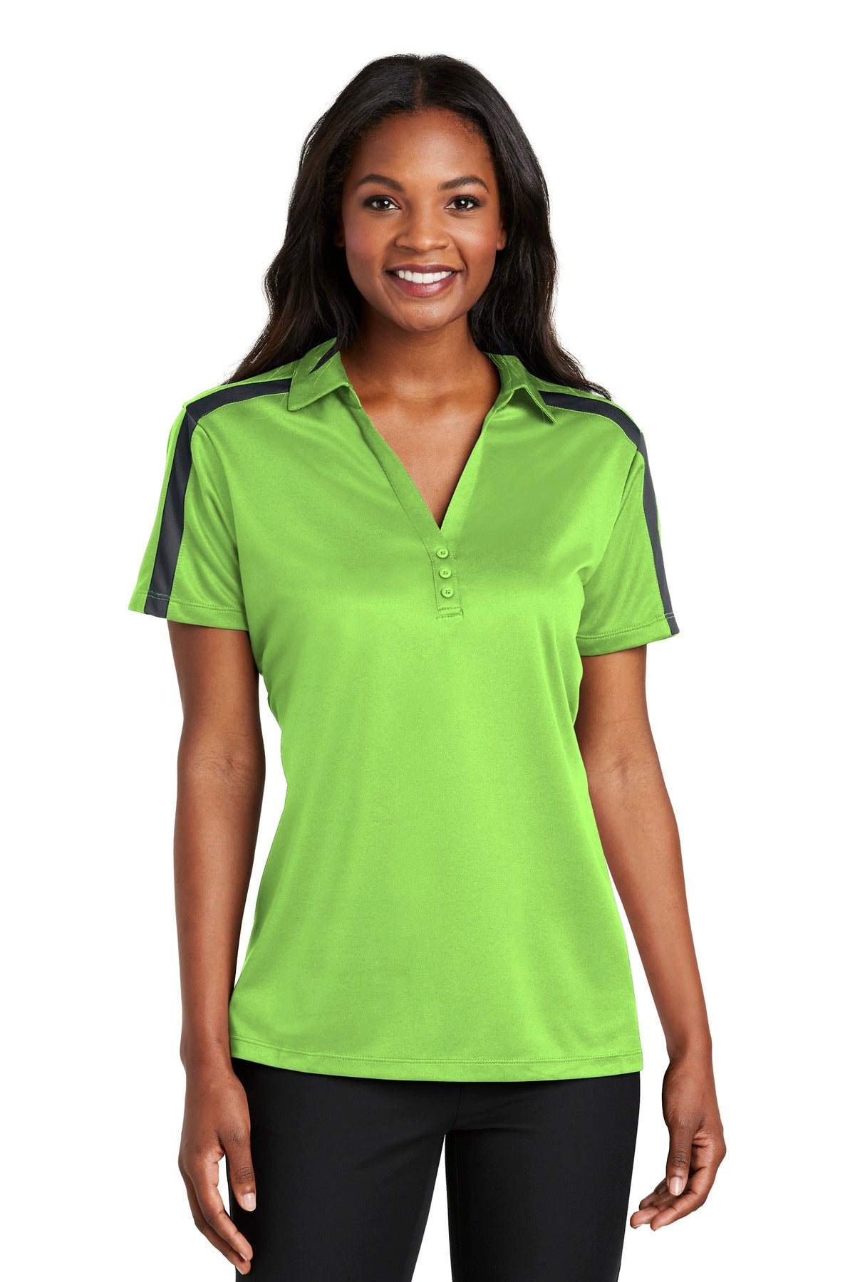Port Authority L547 Women's Silk Touch Performance Colorblock Stripe Polo