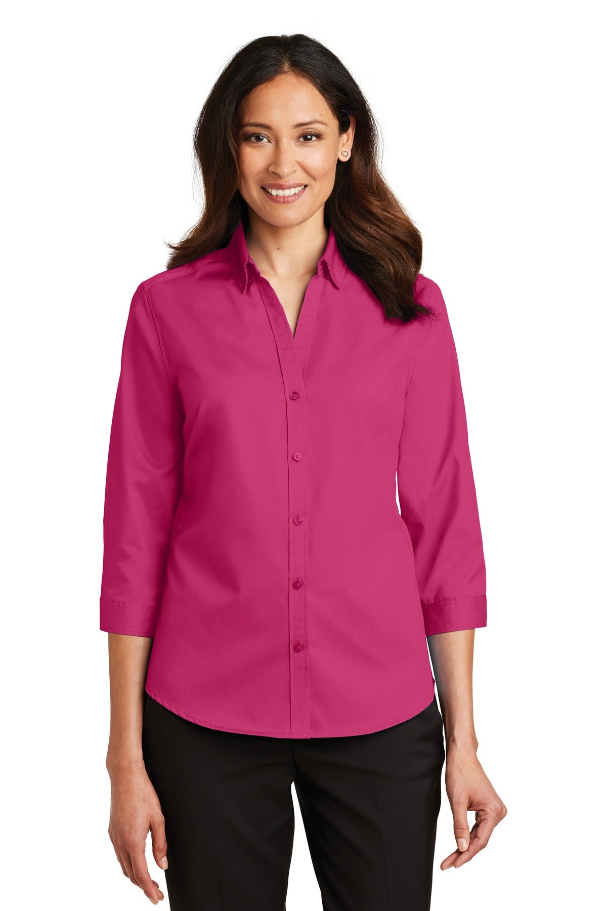 Port Authority L665 Women's 3/4-Sleeve SuperPro Twill Shirt