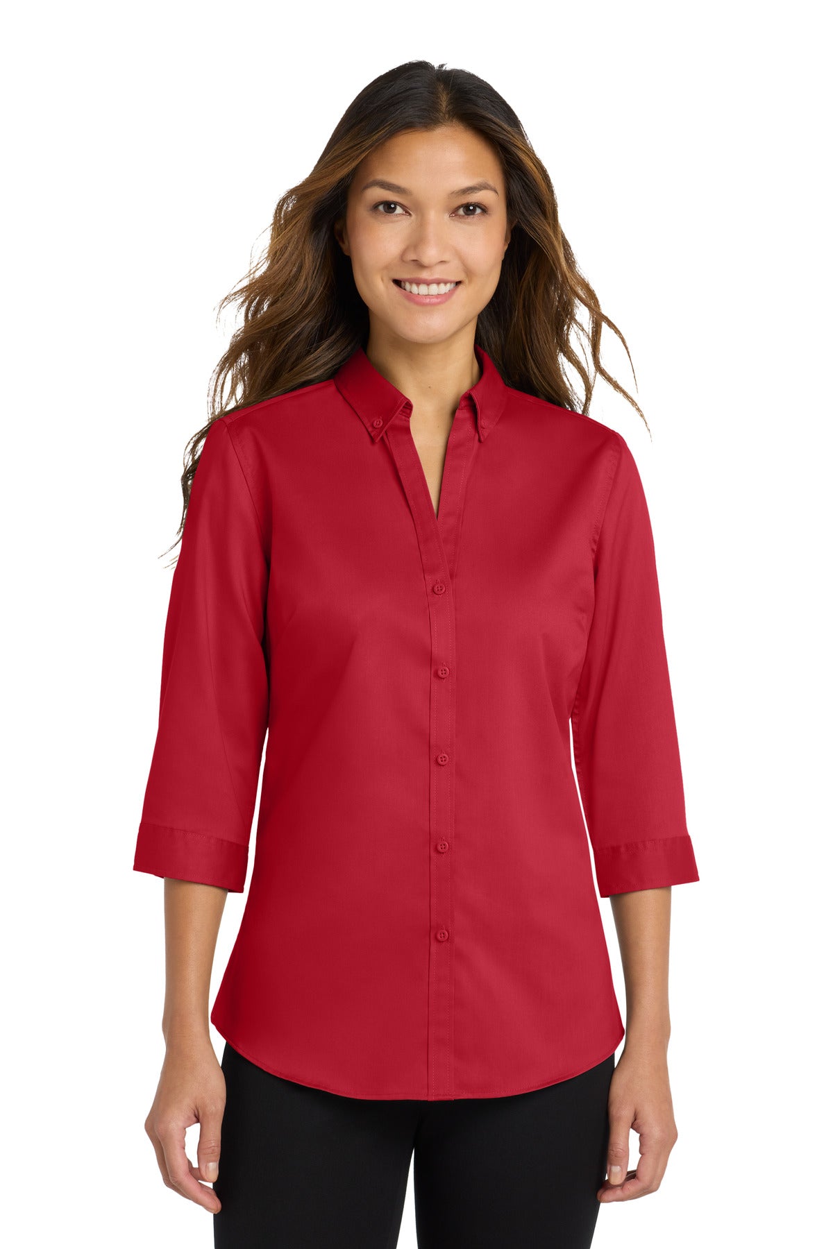 Port Authority L665 Women's 3/4-Sleeve SuperPro Twill Shirt