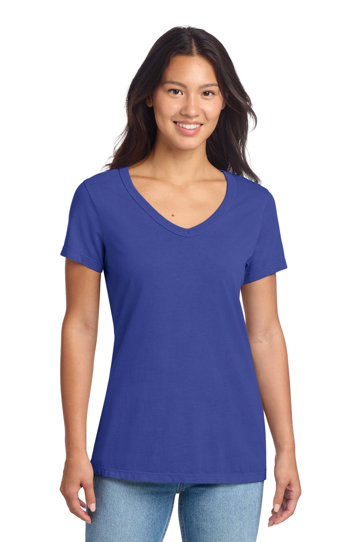 Port & Co LPC099V Women's Beach Wash Garment-Dyed V-Neck Tee