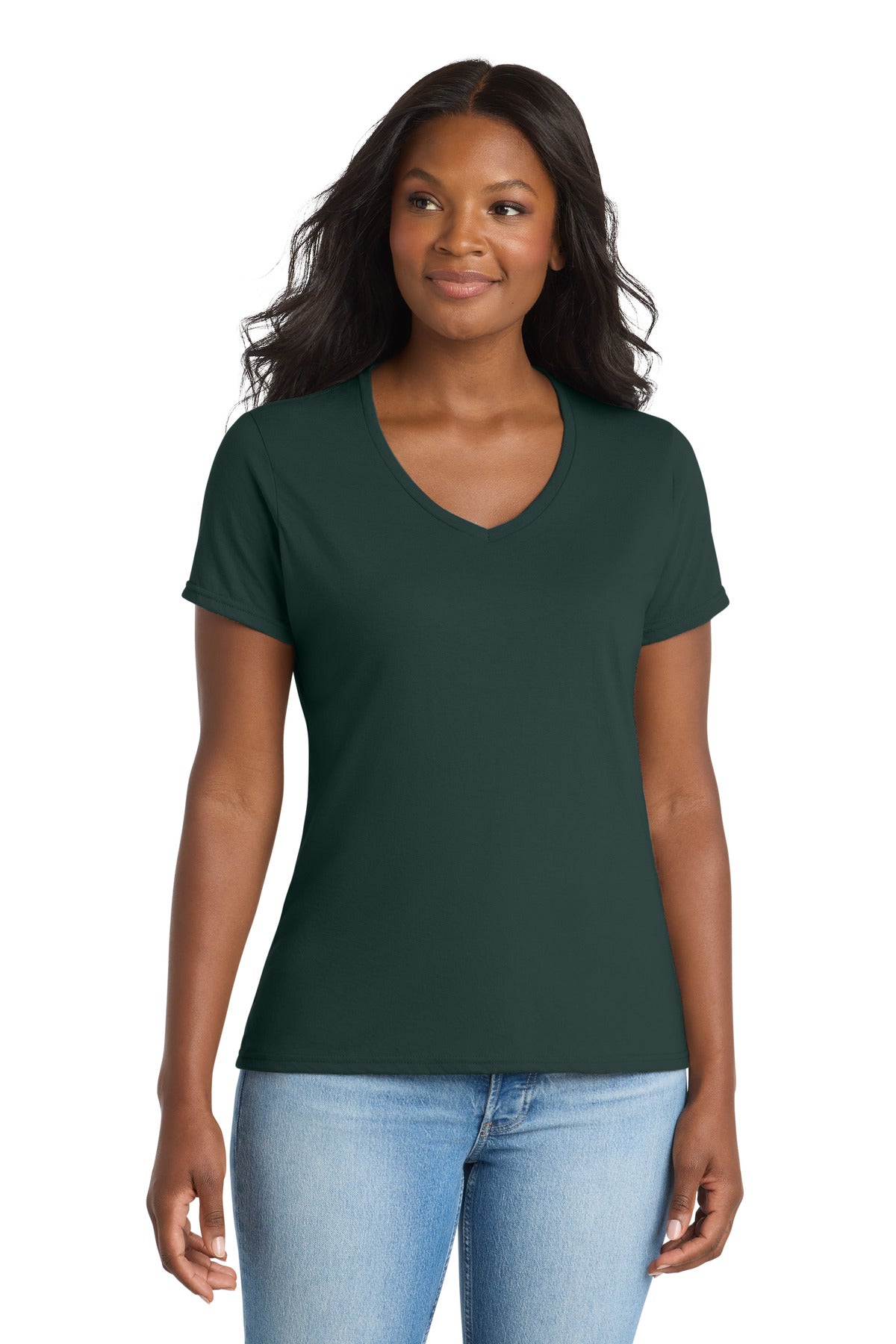 Port & Co LPC381V Women's Performance Blend V-Neck Tee