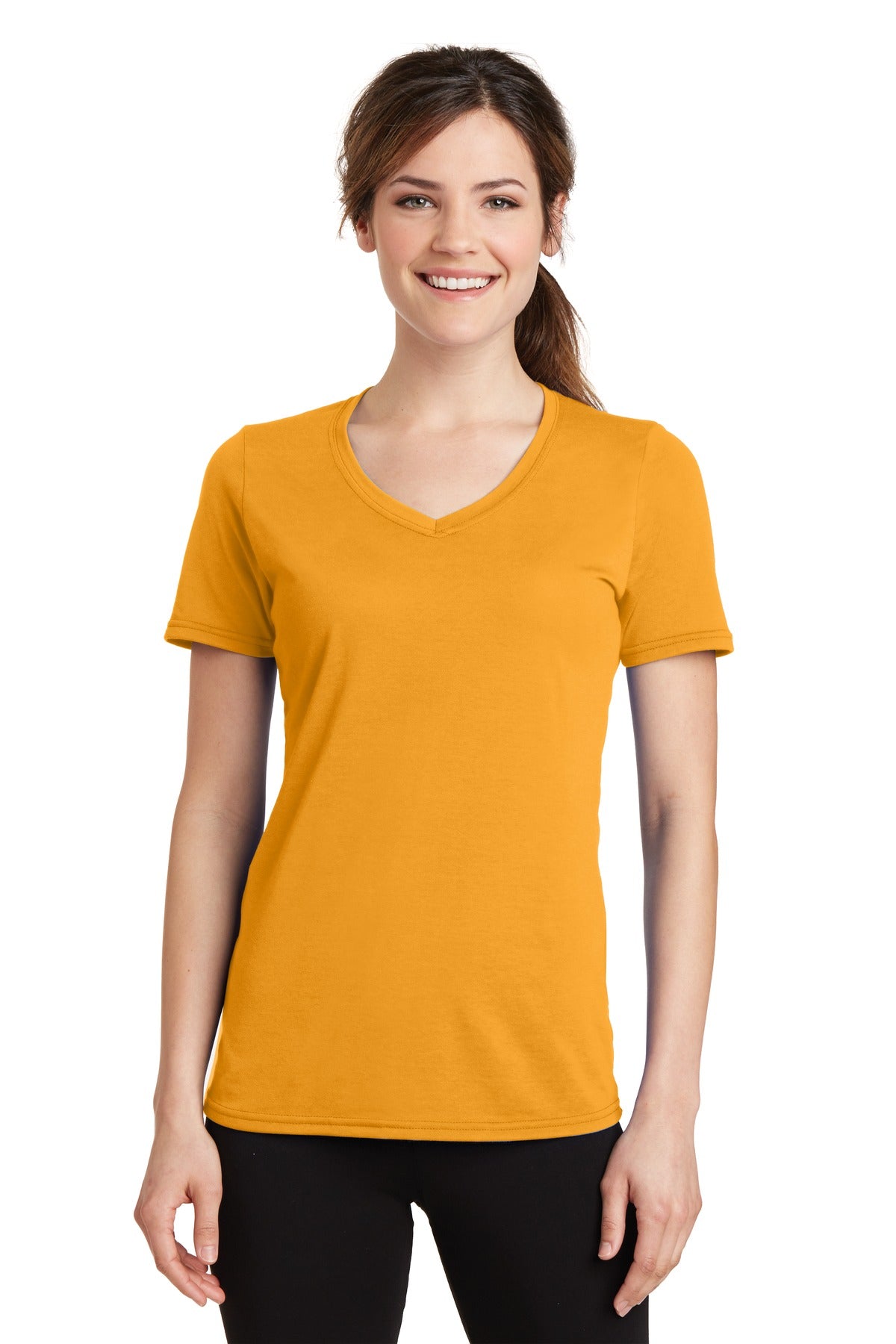 Port & Co LPC381V Women's Performance Blend V-Neck Tee
