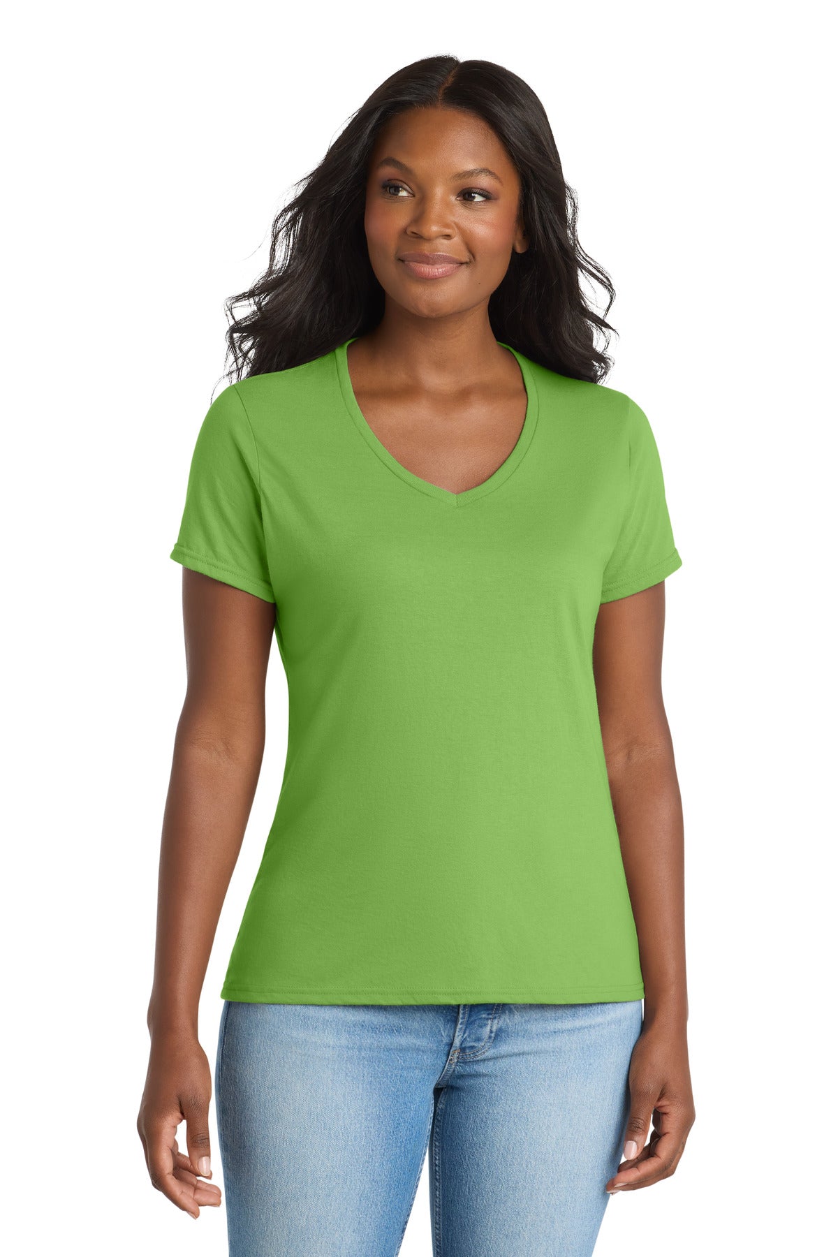Port & Co LPC381V Women's Performance Blend V-Neck Tee