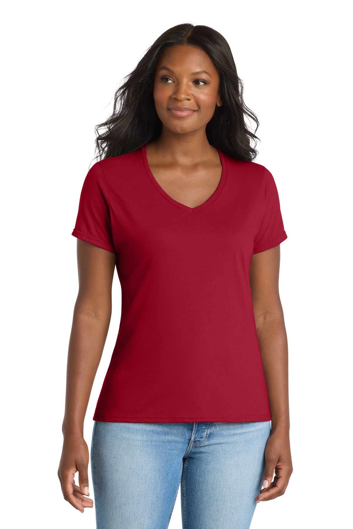Port & Co LPC381V Women's Performance Blend V-Neck Tee