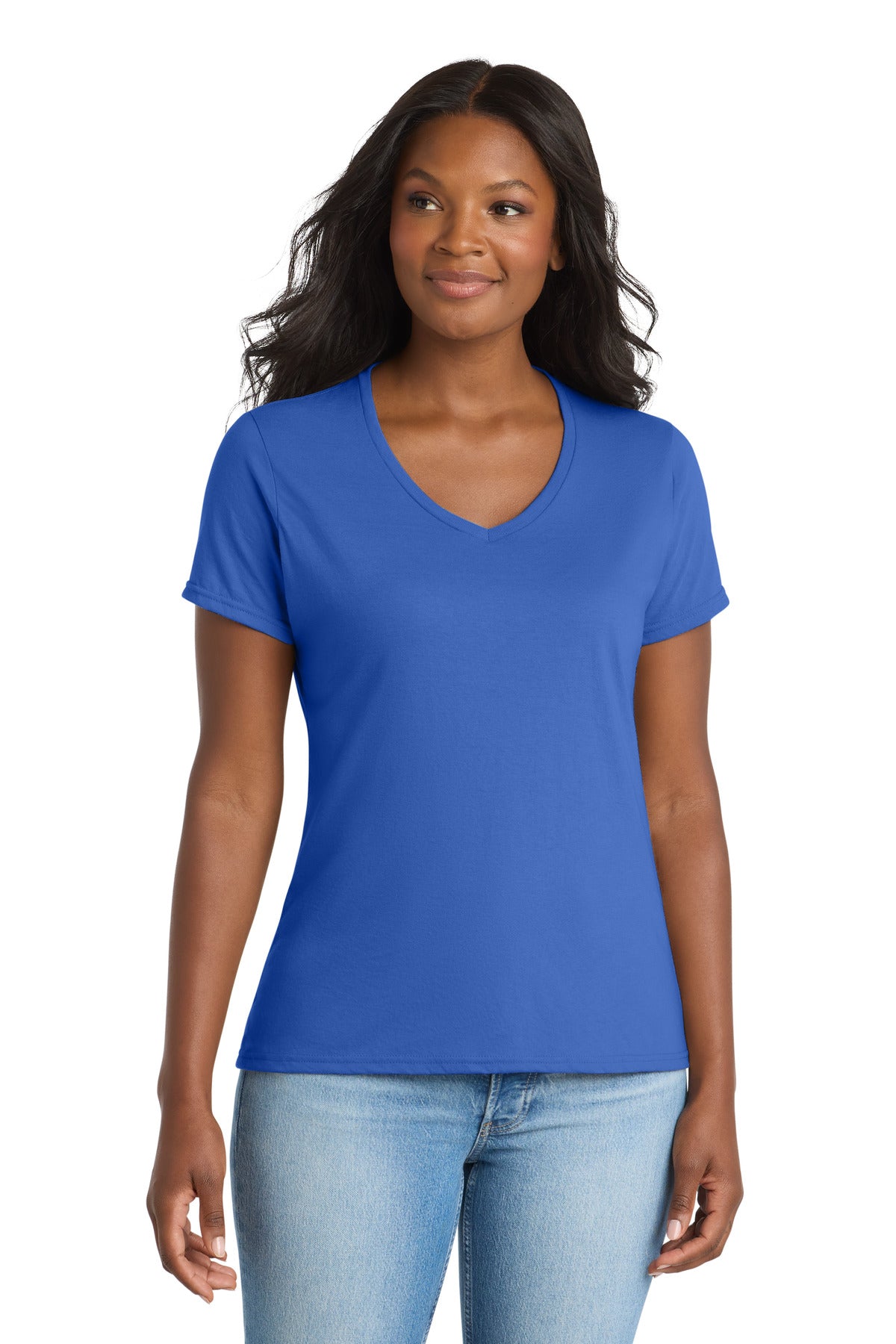 Port & Co LPC381V Women's Performance Blend V-Neck Tee