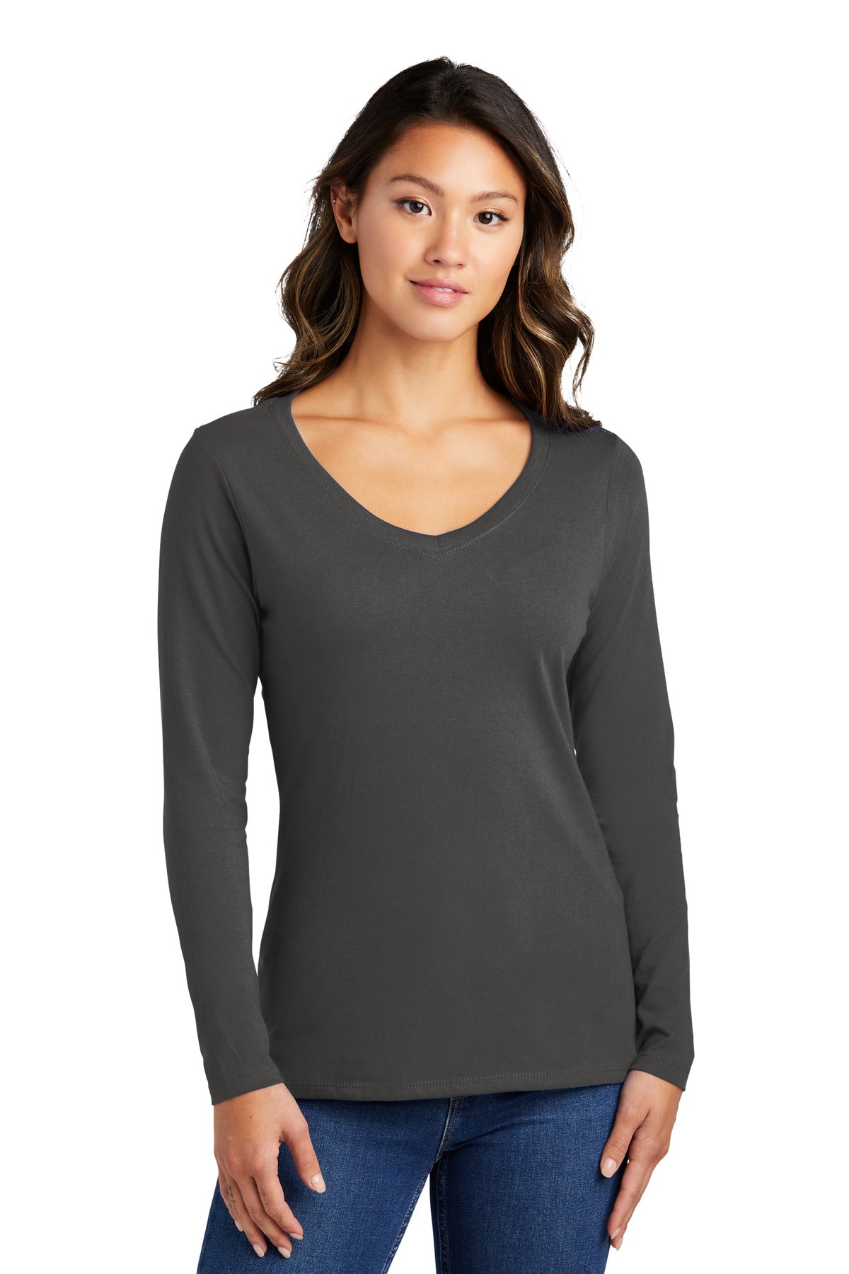 Port & Co LPC450VLS Women's Long Sleeve Fan Favorite V-Neck Tee