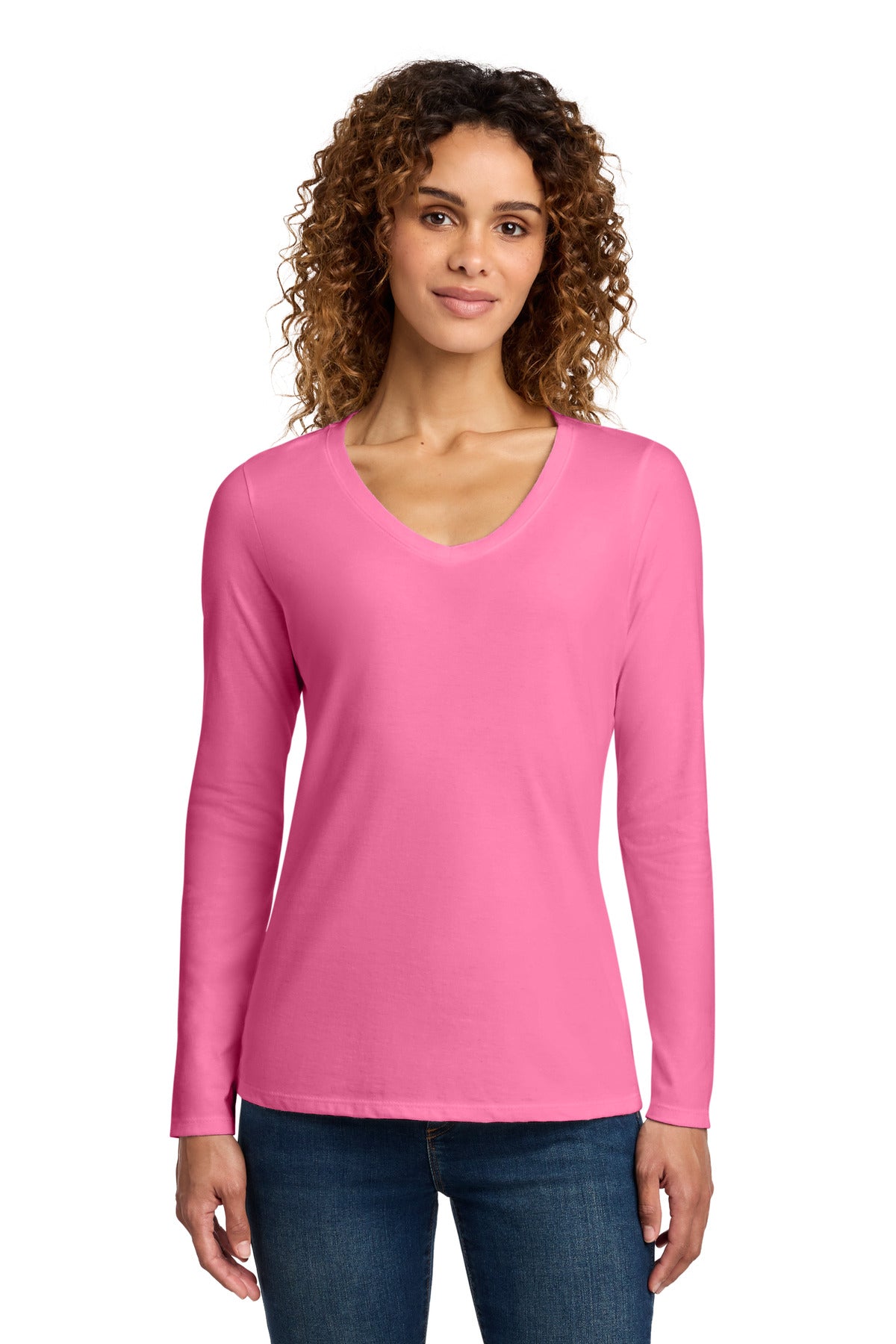 Port & Co LPC450VLS Women's Long Sleeve Fan Favorite V-Neck Tee