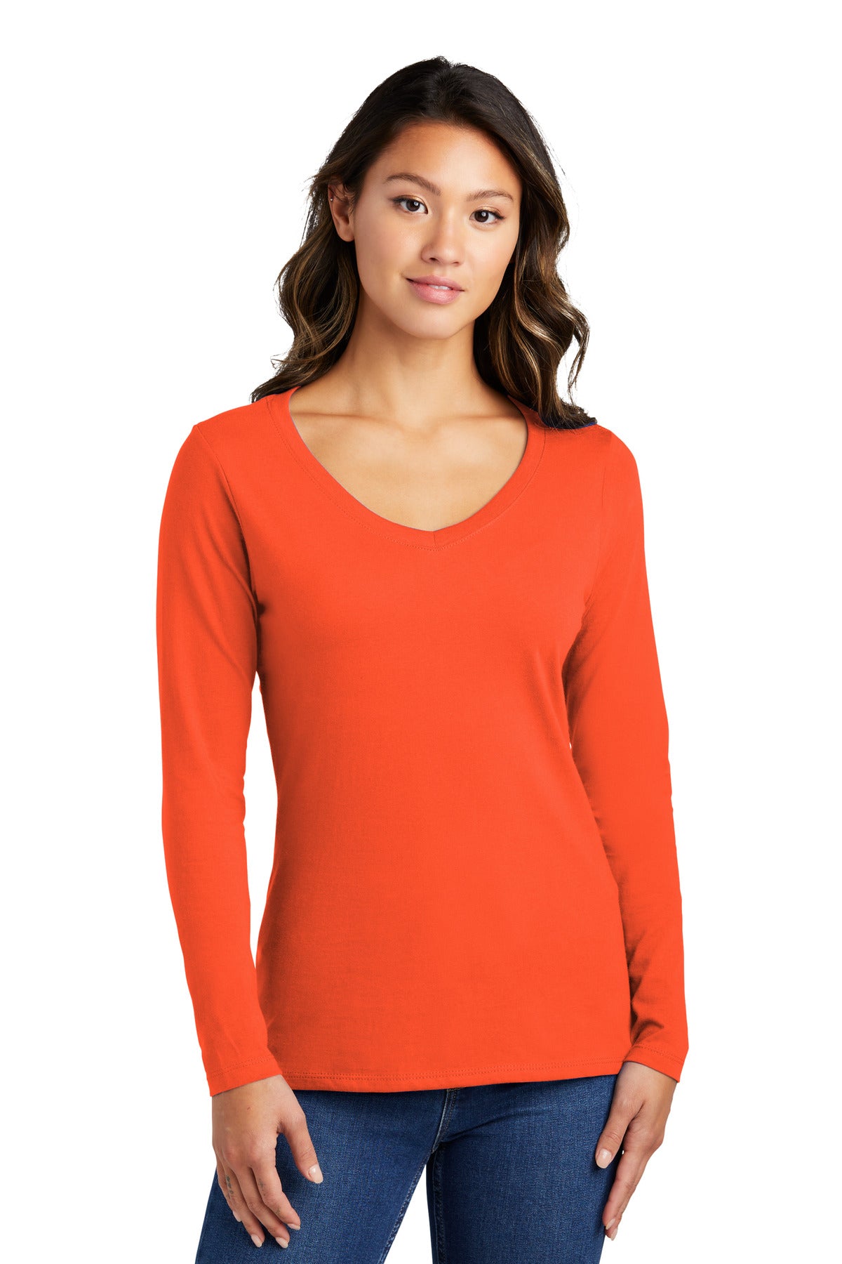 Port & Co LPC450VLS Women's Long Sleeve Fan Favorite V-Neck Tee