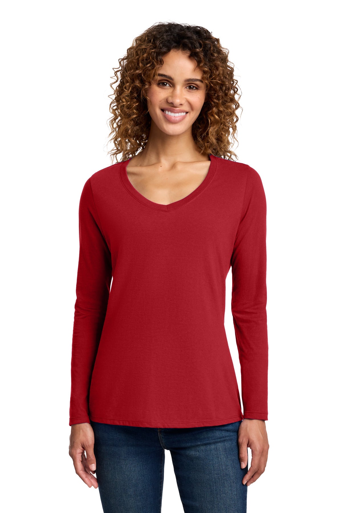 Port & Co LPC450VLS Women's Long Sleeve Fan Favorite V-Neck Tee