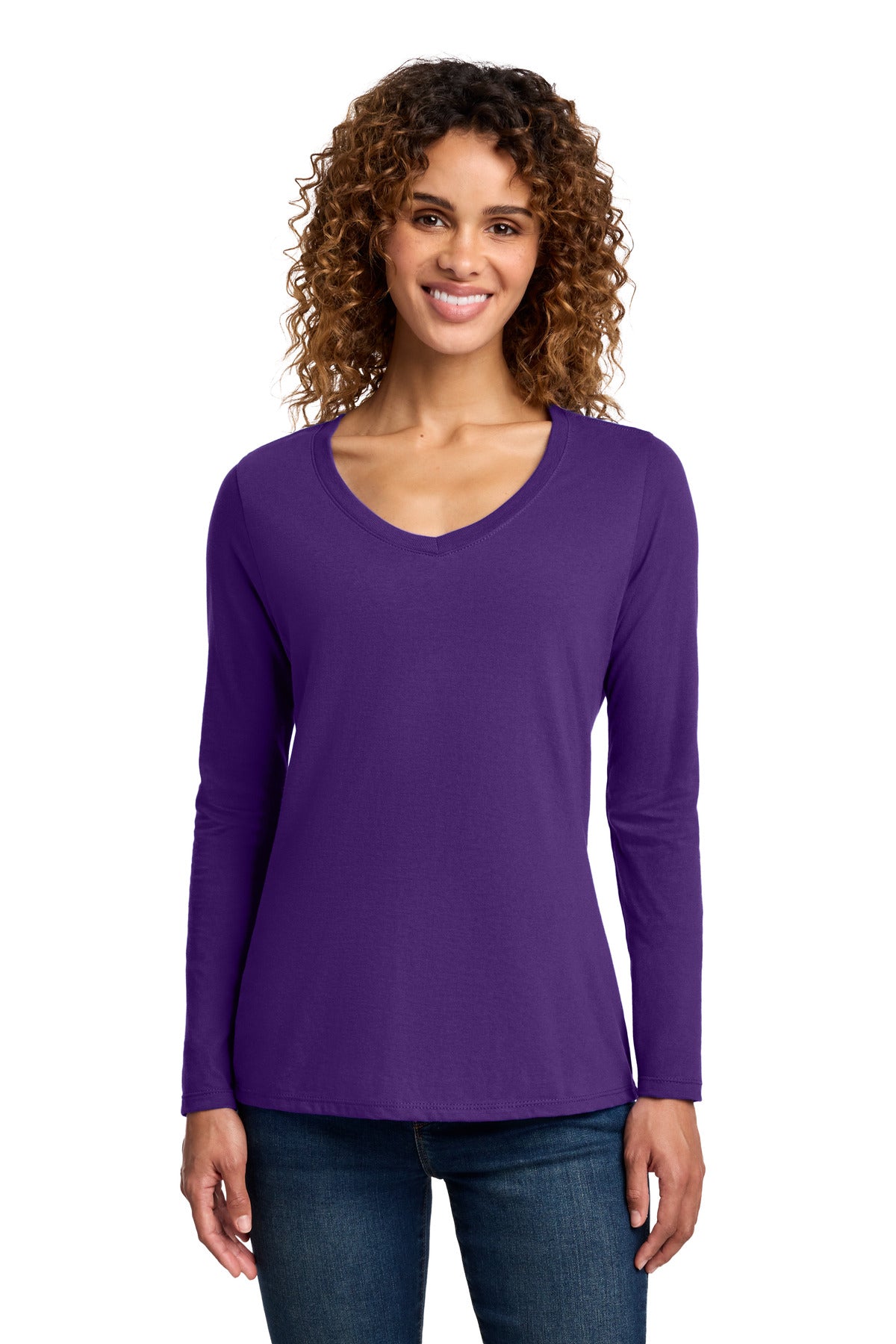 Port & Co LPC450VLS Women's Long Sleeve Fan Favorite V-Neck Tee