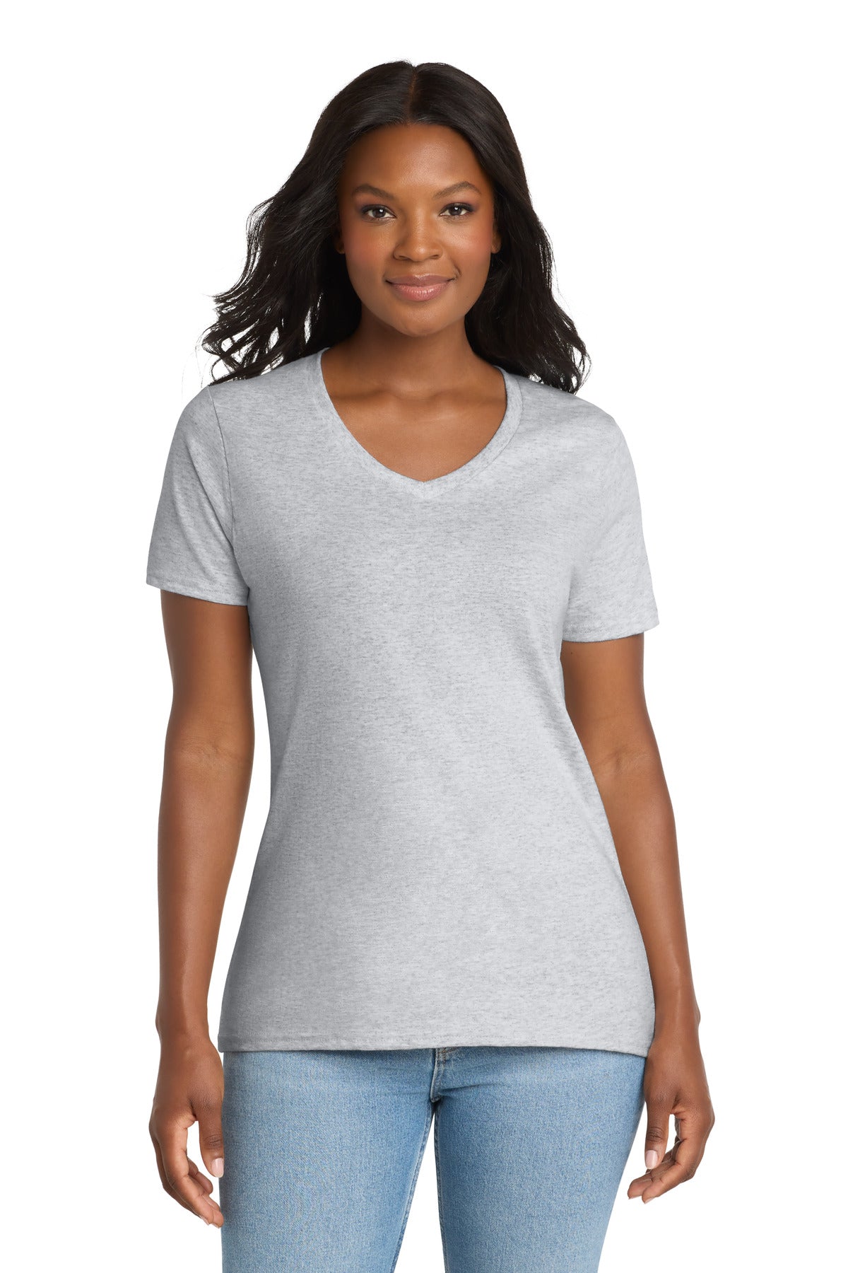 Port & Co LPC54V Women's Core Cotton V-Neck Tee