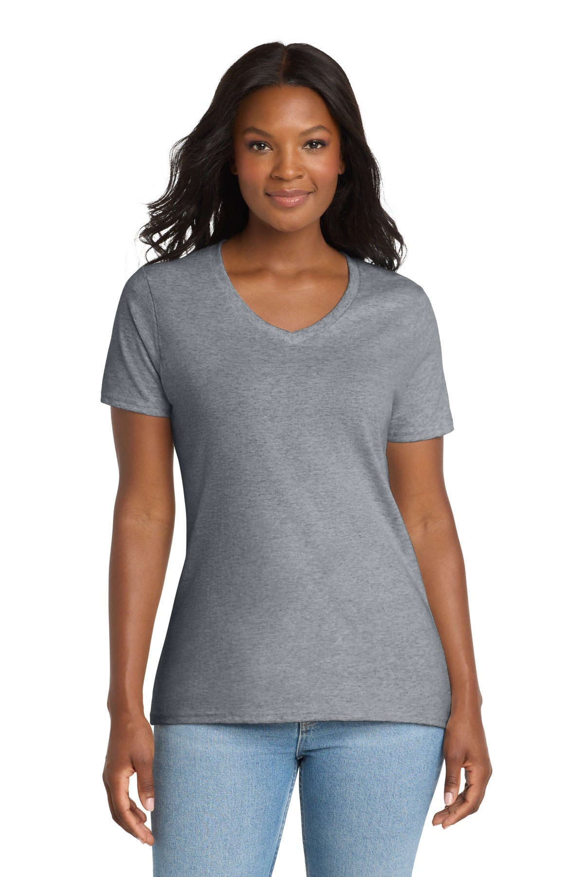 Port & Co LPC54V Women's Core Cotton V-Neck Tee