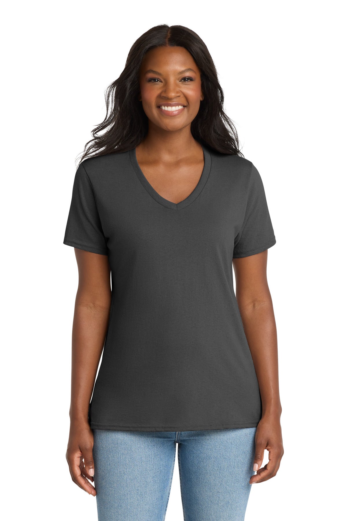 Port & Co LPC54V Women's Core Cotton V-Neck Tee