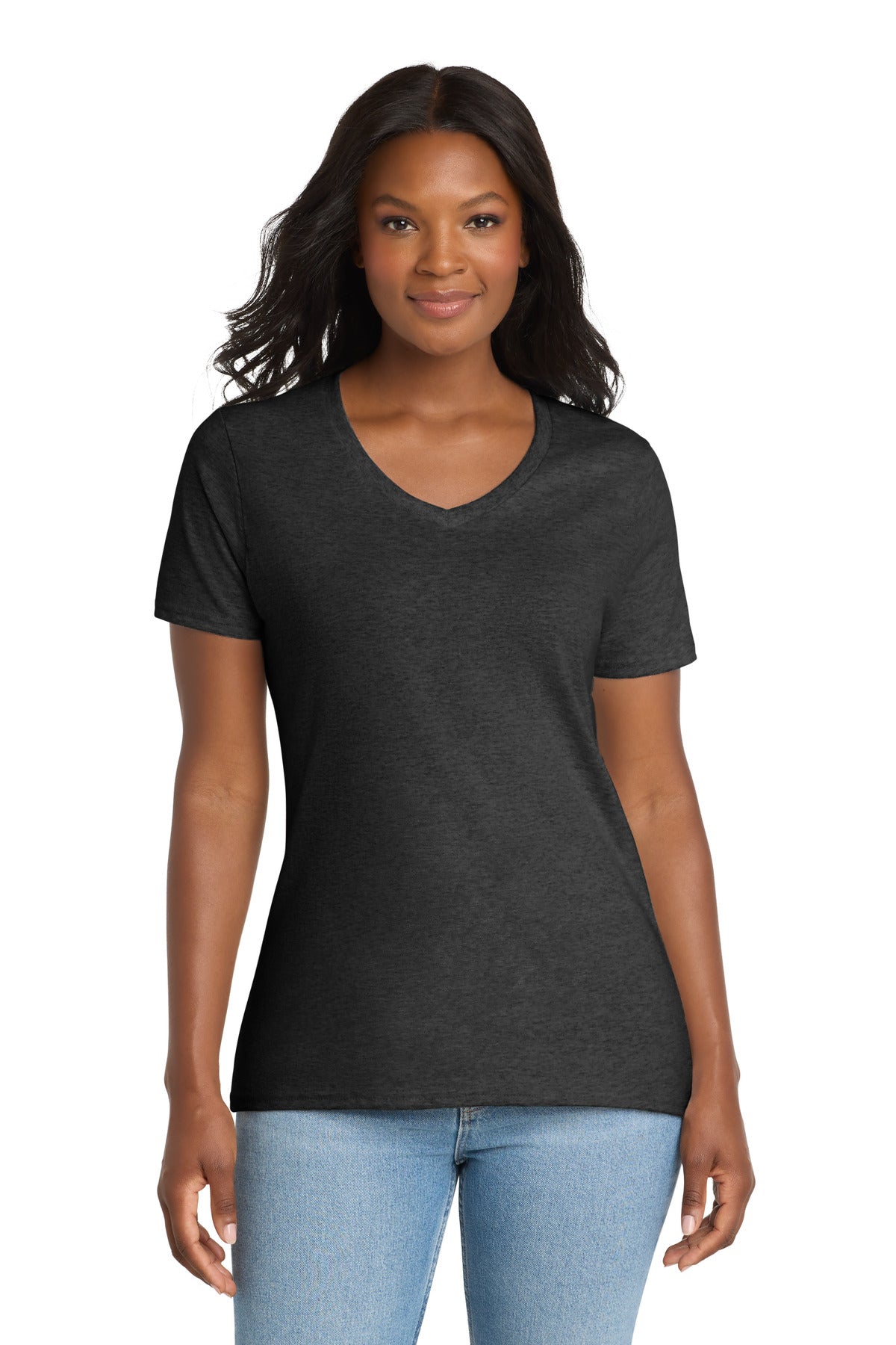 Port & Co LPC54V Women's Core Cotton V-Neck Tee