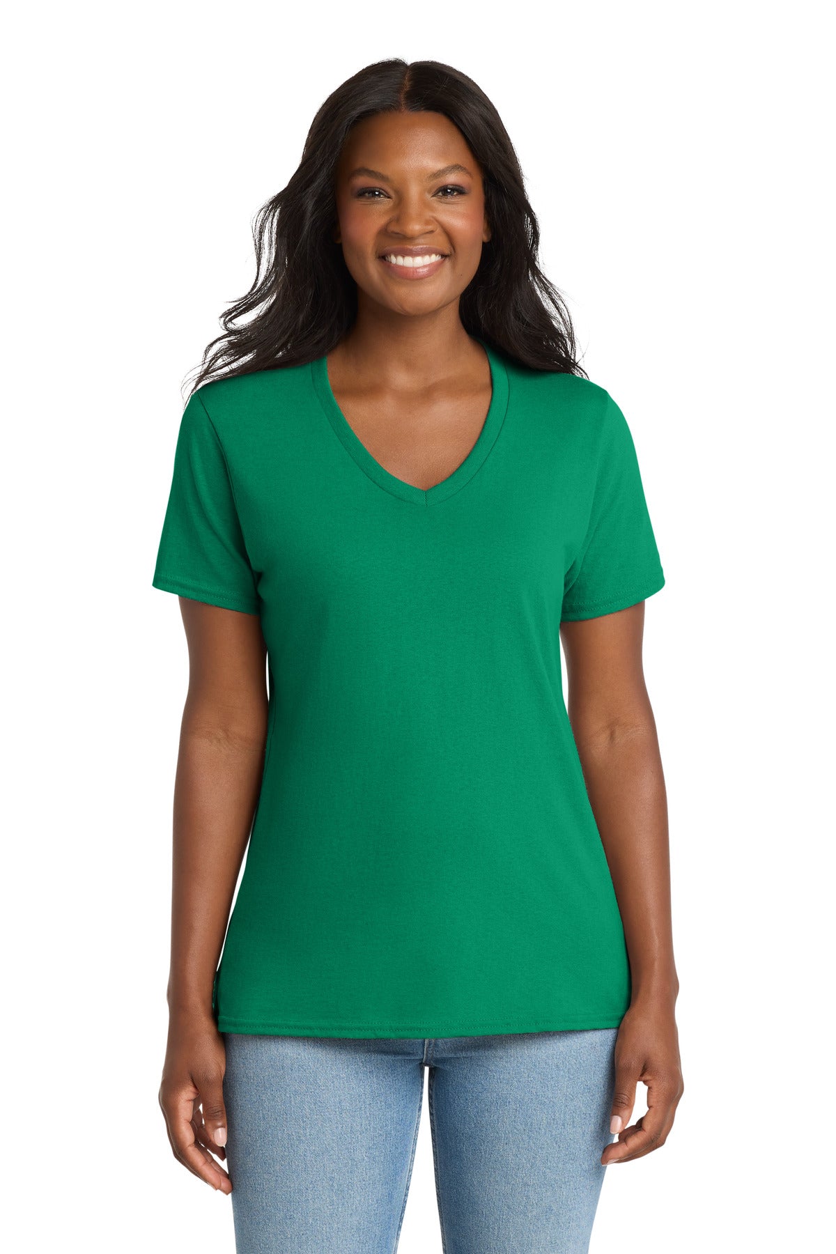 Port & Co LPC54V Women's Core Cotton V-Neck Tee