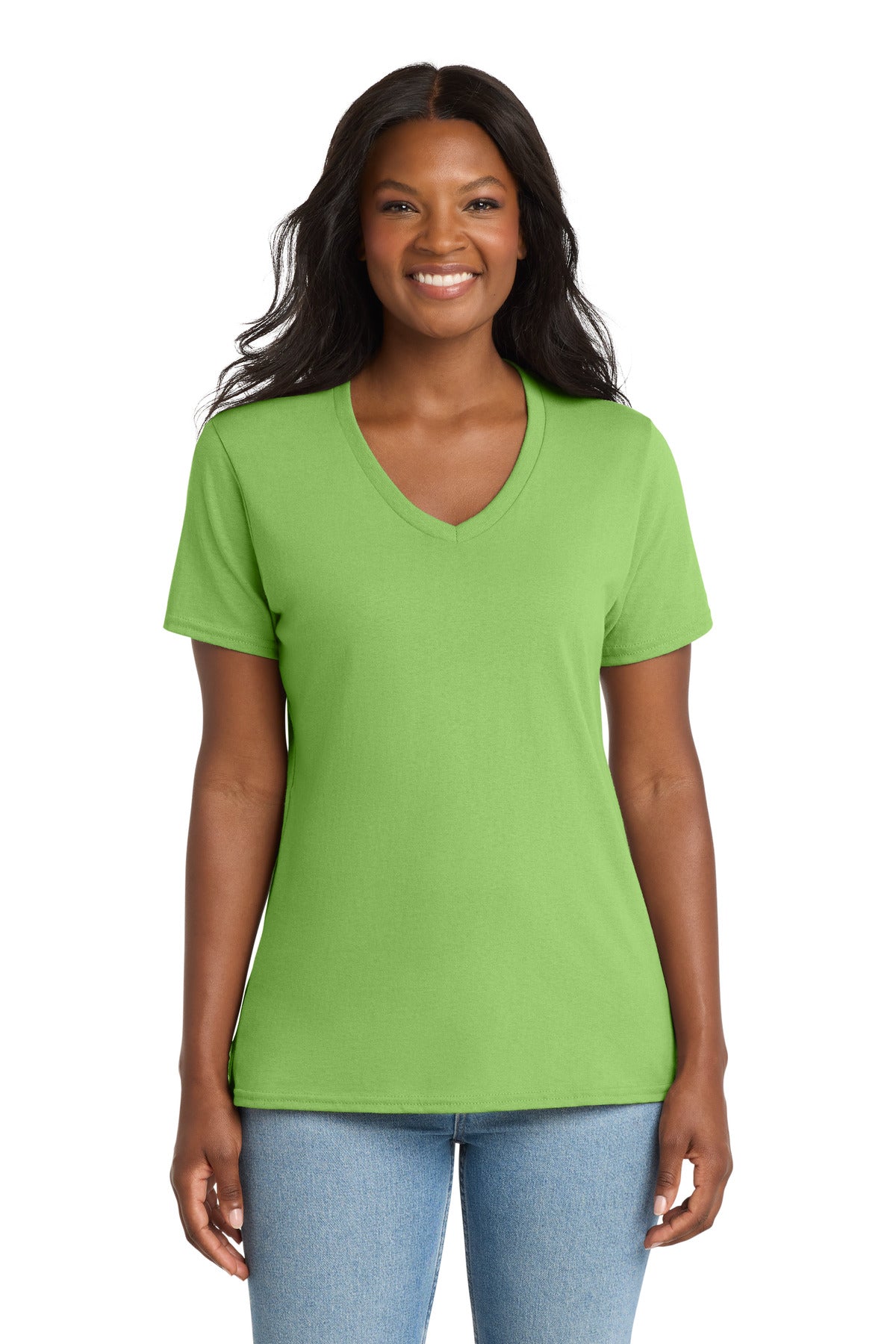 Port & Co LPC54V Women's Core Cotton V-Neck Tee