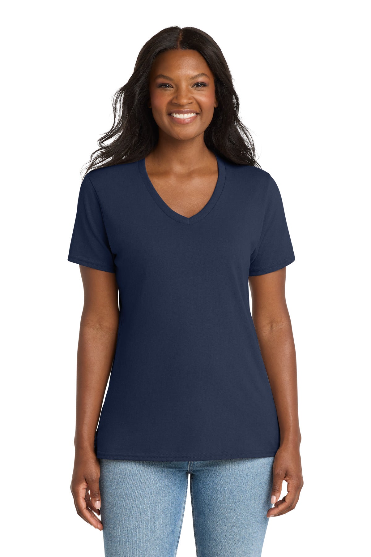 Port & Co LPC54V Women's Core Cotton V-Neck Tee