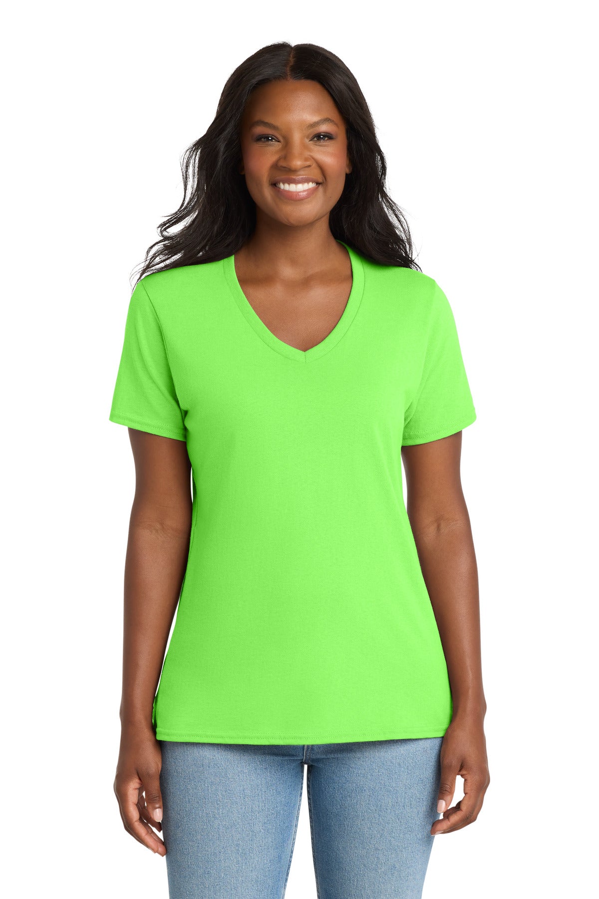 Port & Co LPC54V Women's Core Cotton V-Neck Tee