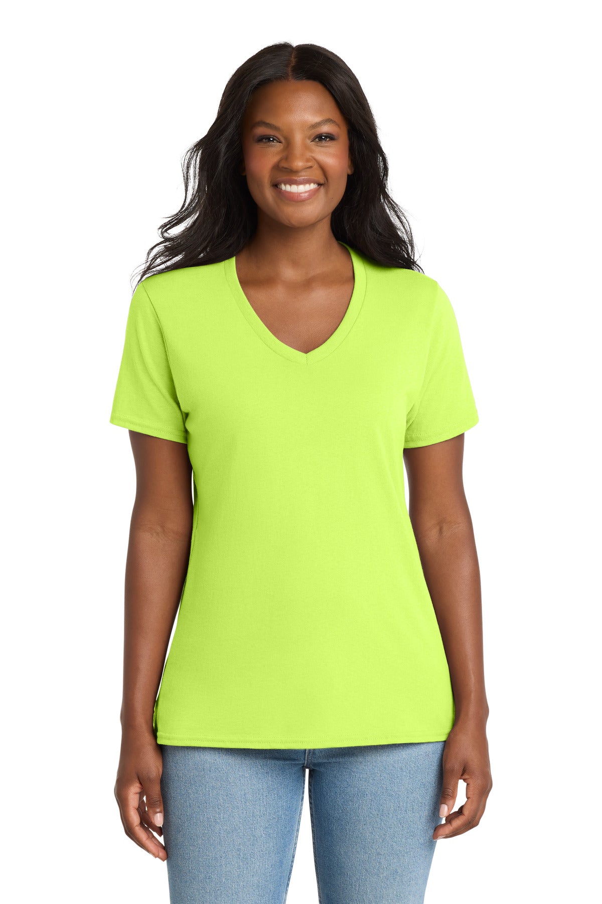Port & Co LPC54V Women's Core Cotton V-Neck Tee
