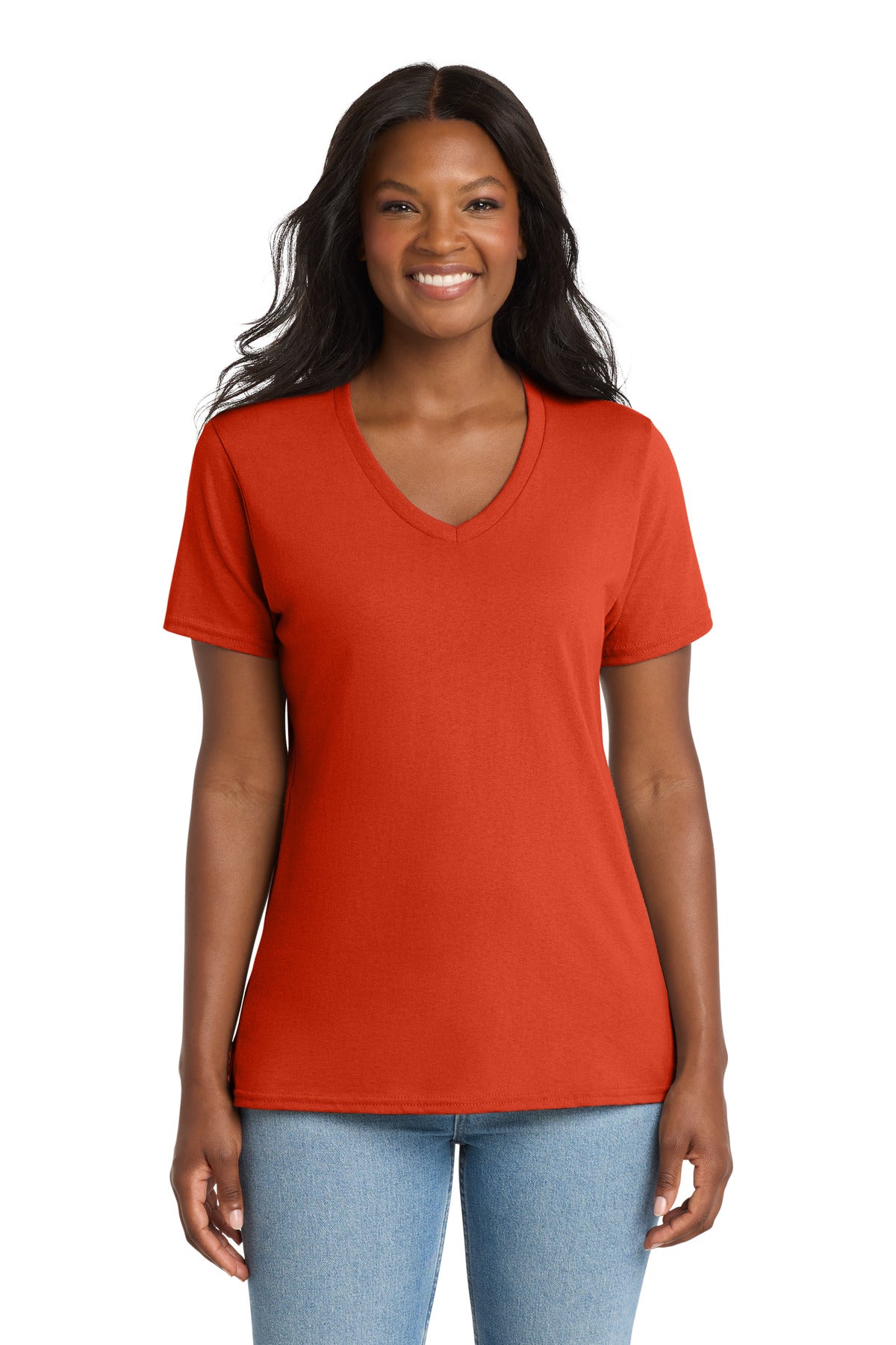 Port & Co LPC54V Women's Core Cotton V-Neck Tee