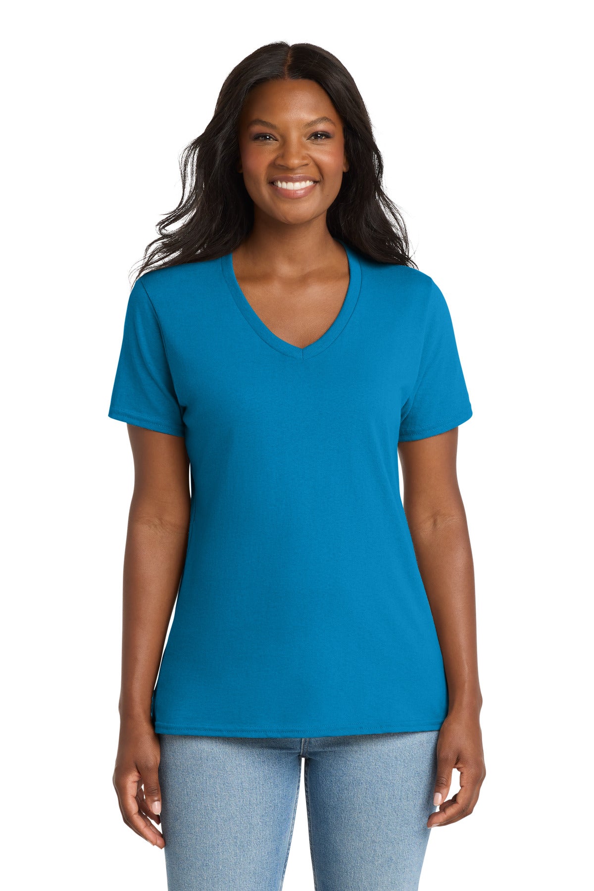 Port & Co LPC54V Women's Core Cotton V-Neck Tee