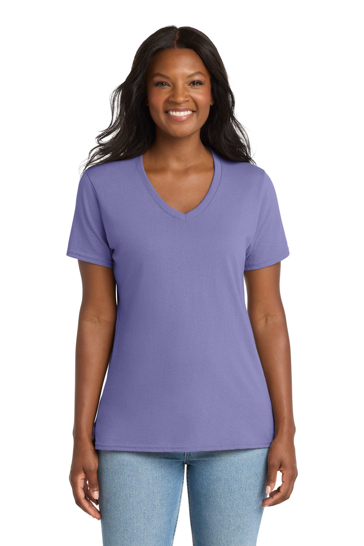Port & Co LPC54V Women's Core Cotton V-Neck Tee