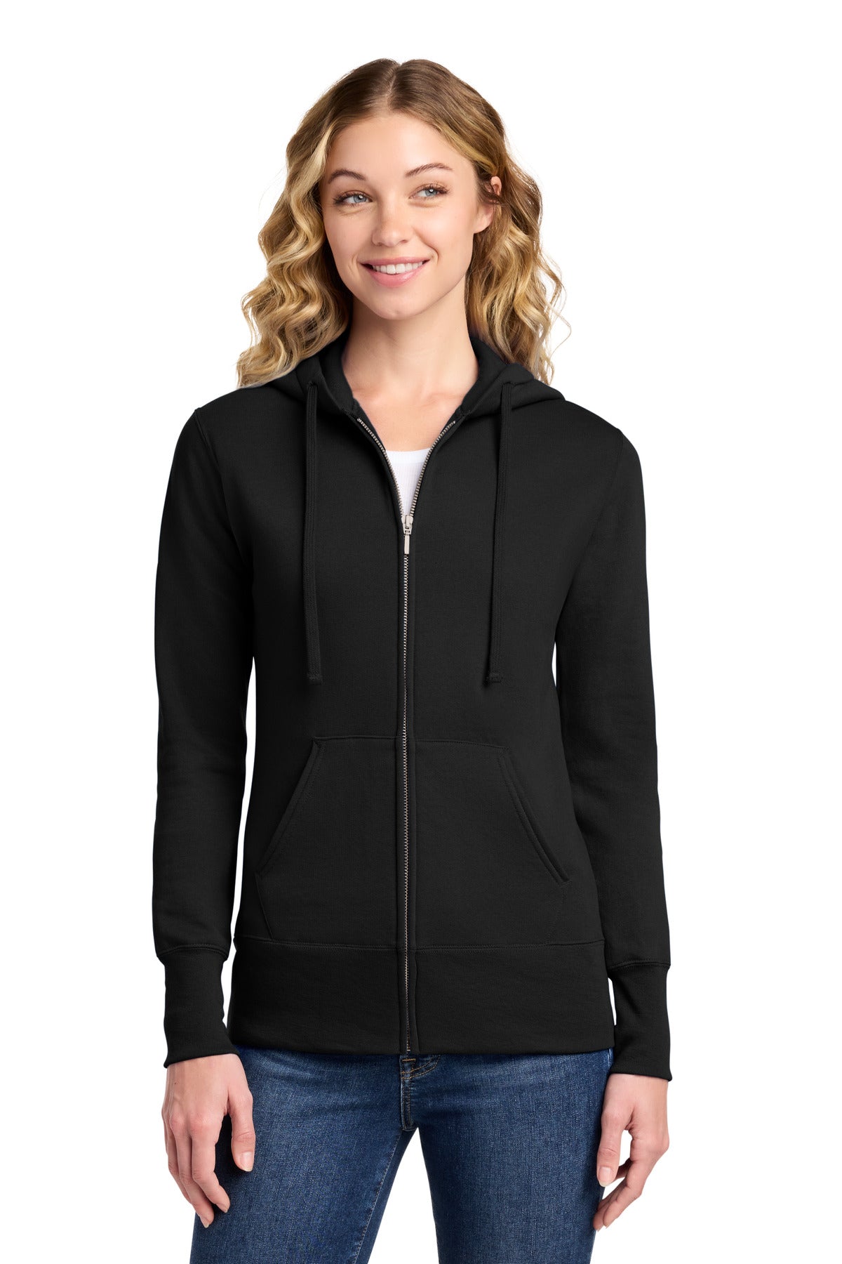 Port & Co LPC78ZH Women's Core Fleece Full-Zip Hooded Sweatshirt