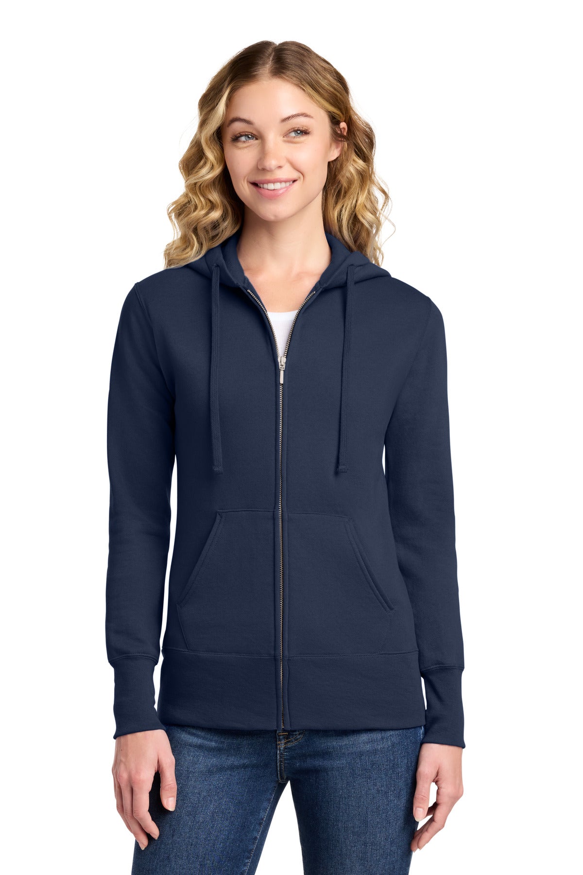 Port & Co LPC78ZH Women's Core Fleece Full-Zip Hooded Sweatshirt
