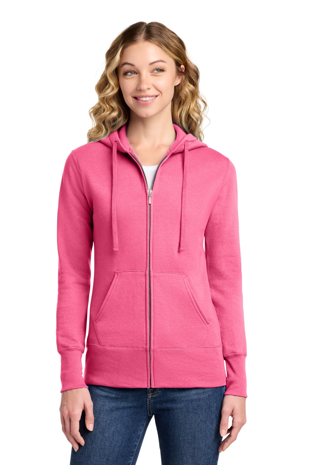 Port & Co LPC78ZH Women's Core Fleece Full-Zip Hooded Sweatshirt