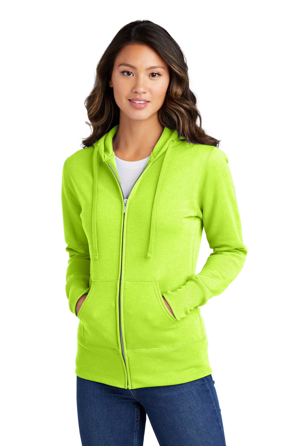 Port & Co LPC78ZH Women's Core Fleece Full-Zip Hooded Sweatshirt