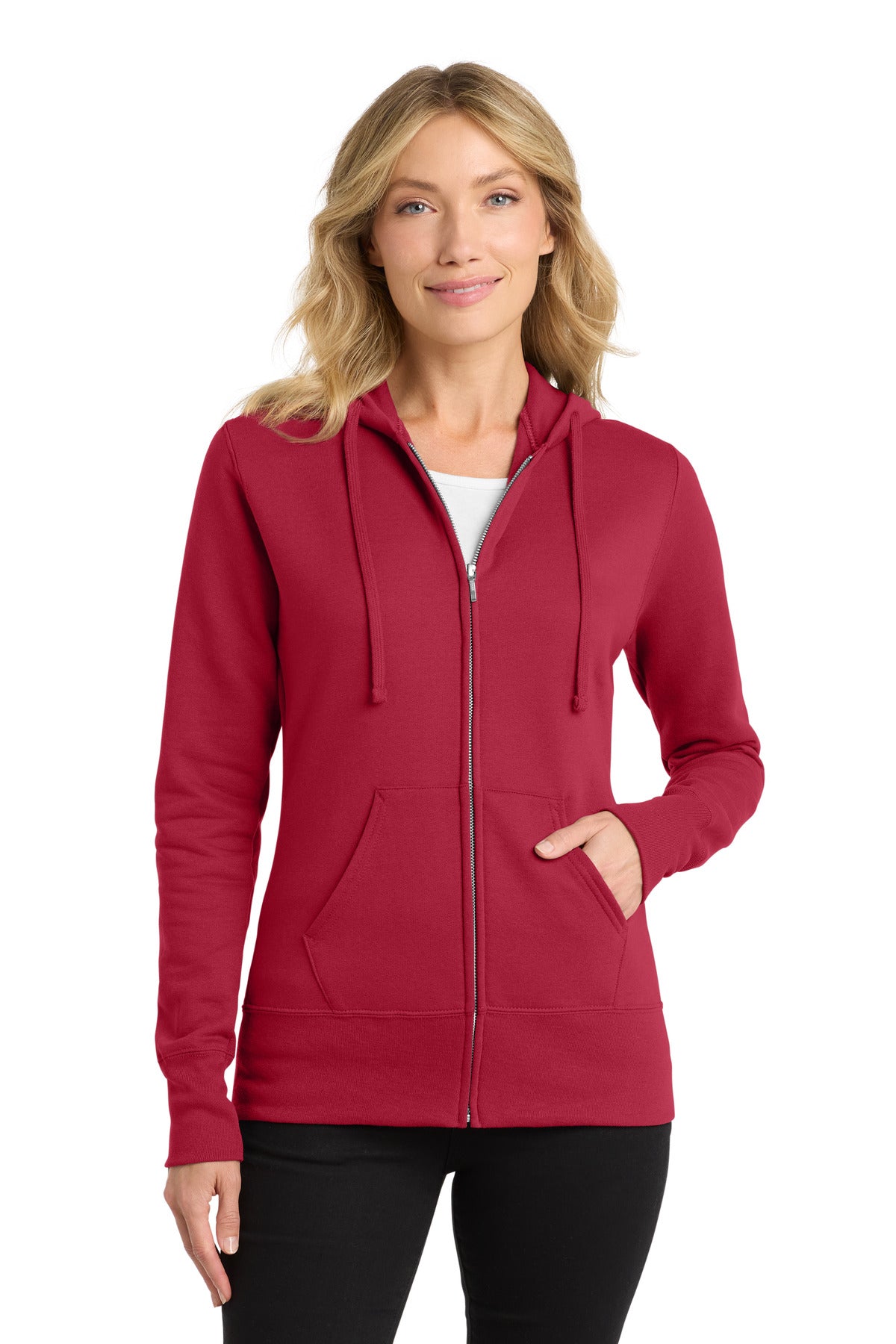 Port & Co LPC78ZH Women's Core Fleece Full-Zip Hooded Sweatshirt