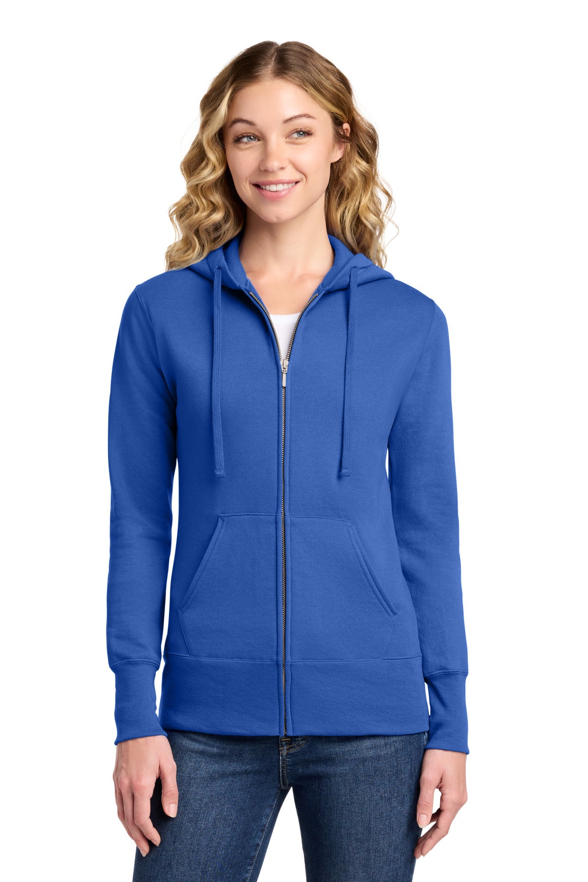 Port & Co LPC78ZH Women's Core Fleece Full-Zip Hooded Sweatshirt