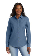 Port & Co LSP10 Women's Long Sleeve Value Denim Shirt