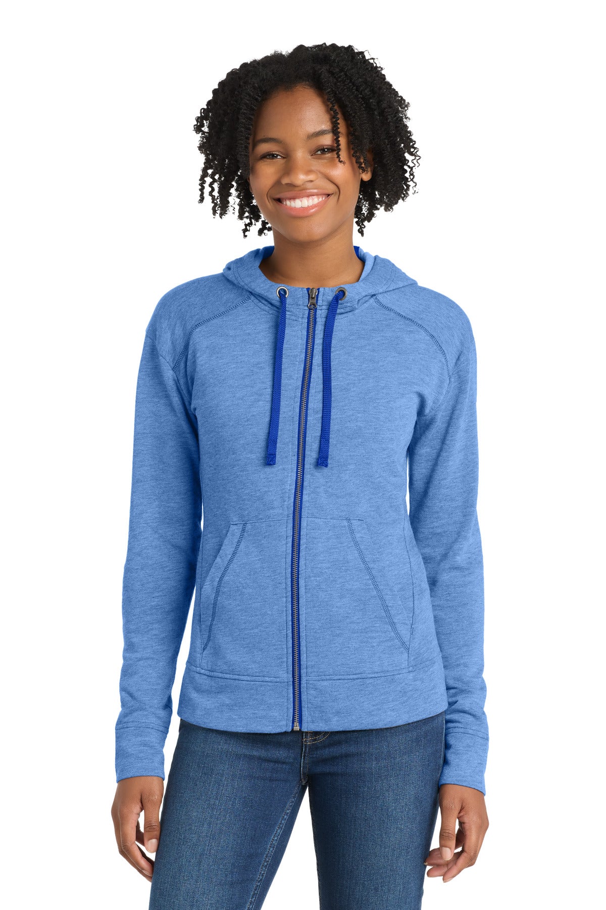 Sport-Tek LST293 Women's PosiCharge Tri-Blend Wicking Fleece Full-Zip Hooded Jacket