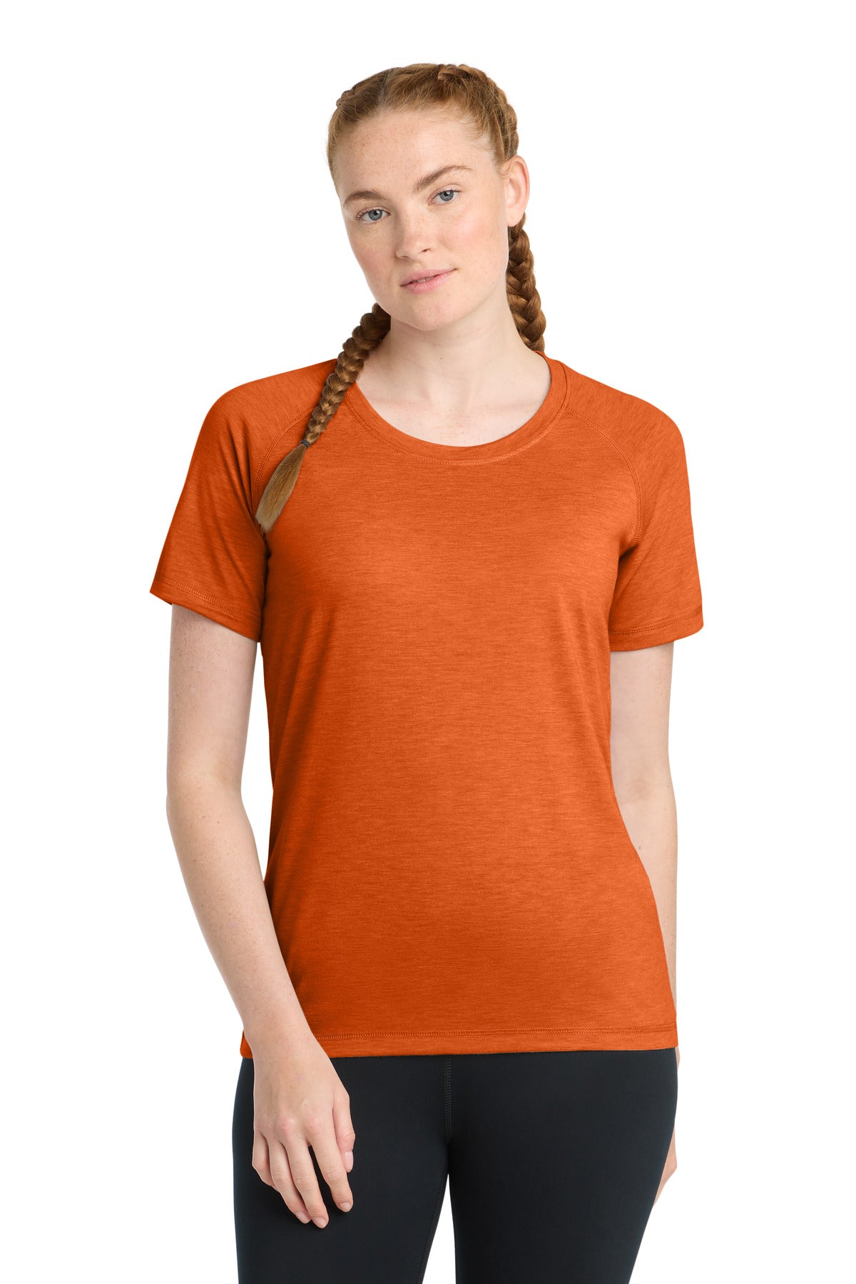 Sport-Tek LST400 Women's PosiCharge Tri-Blend Wicking Scoop Neck Raglan Tee