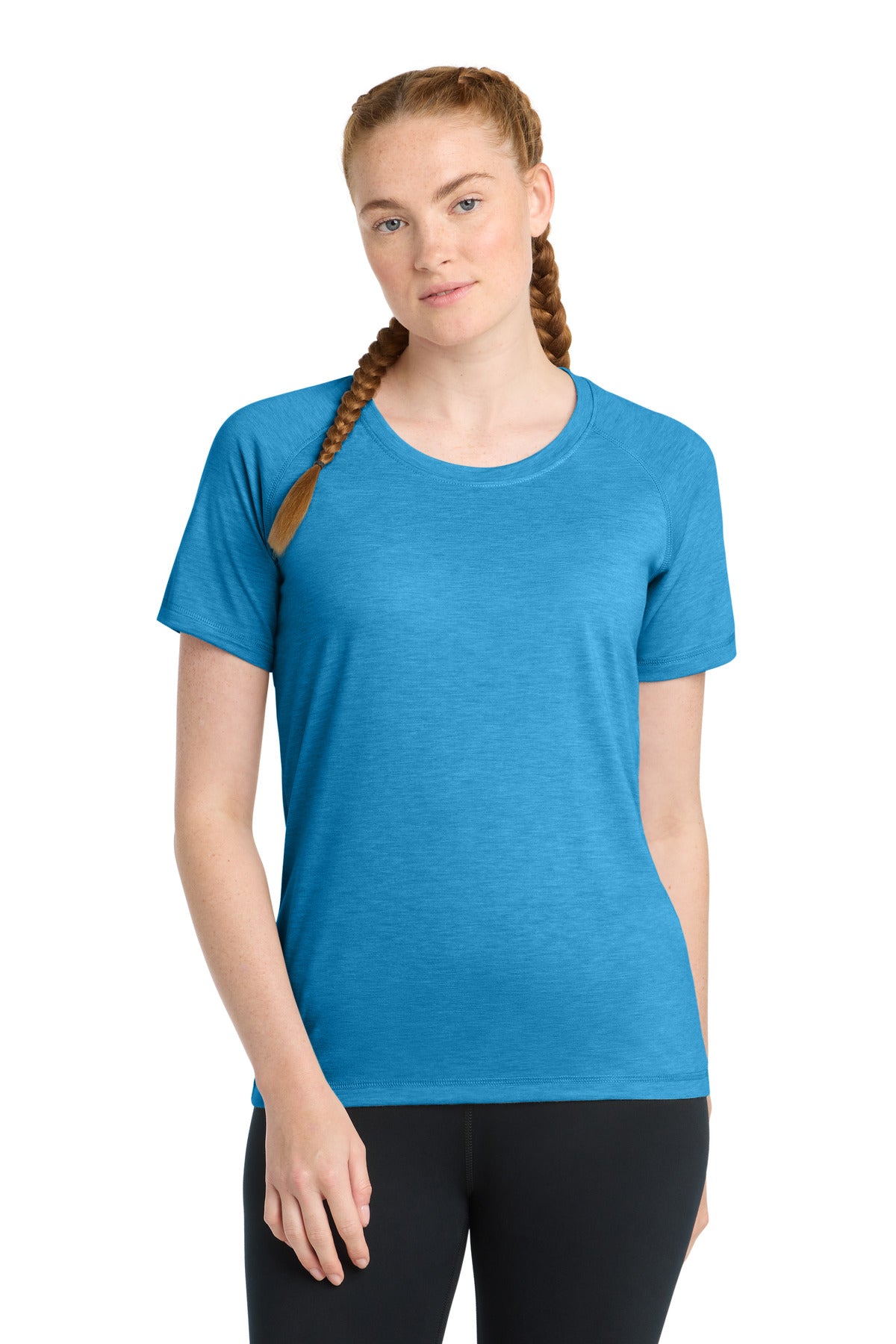 Sport-Tek LST400 Women's PosiCharge Tri-Blend Wicking Scoop Neck Raglan Tee
