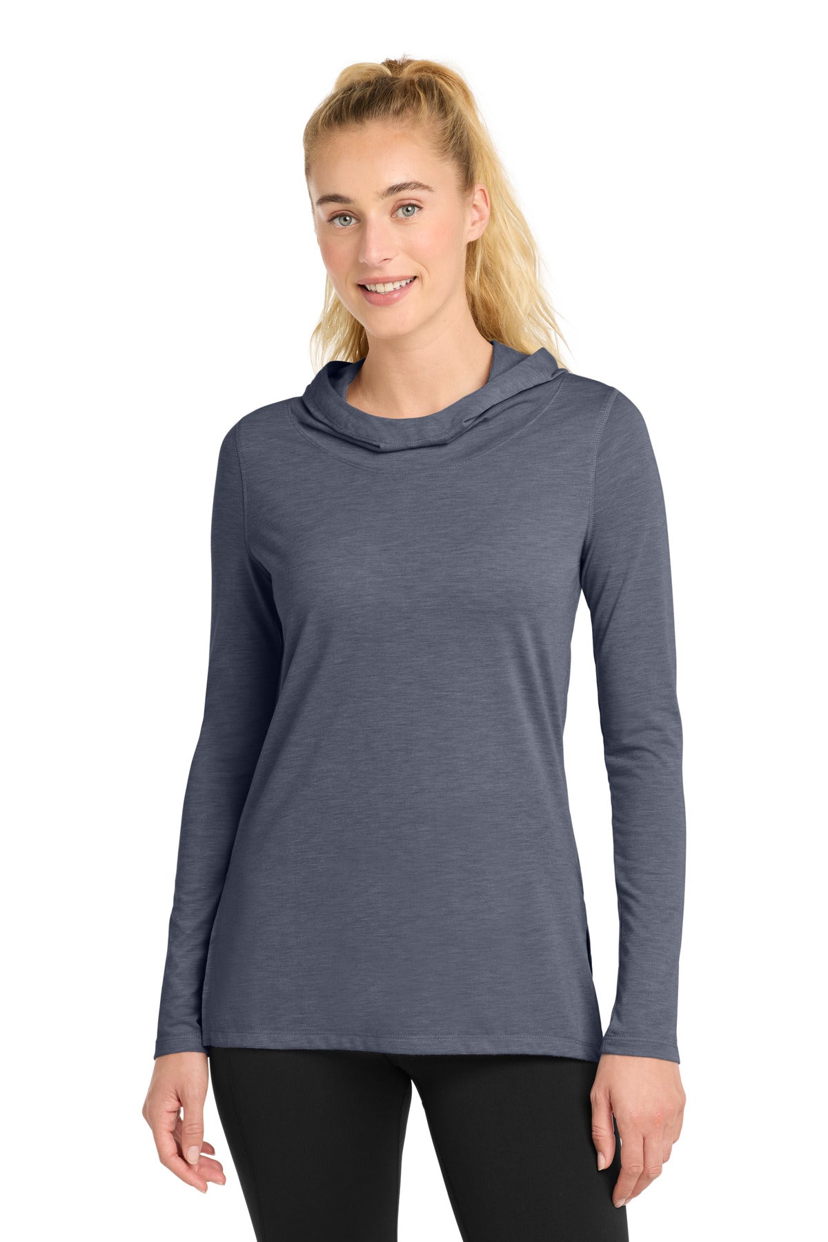 Sport-Tek LST406 Women's PosiCharge Tri-Blend Wicking Long Sleeve Hoodie