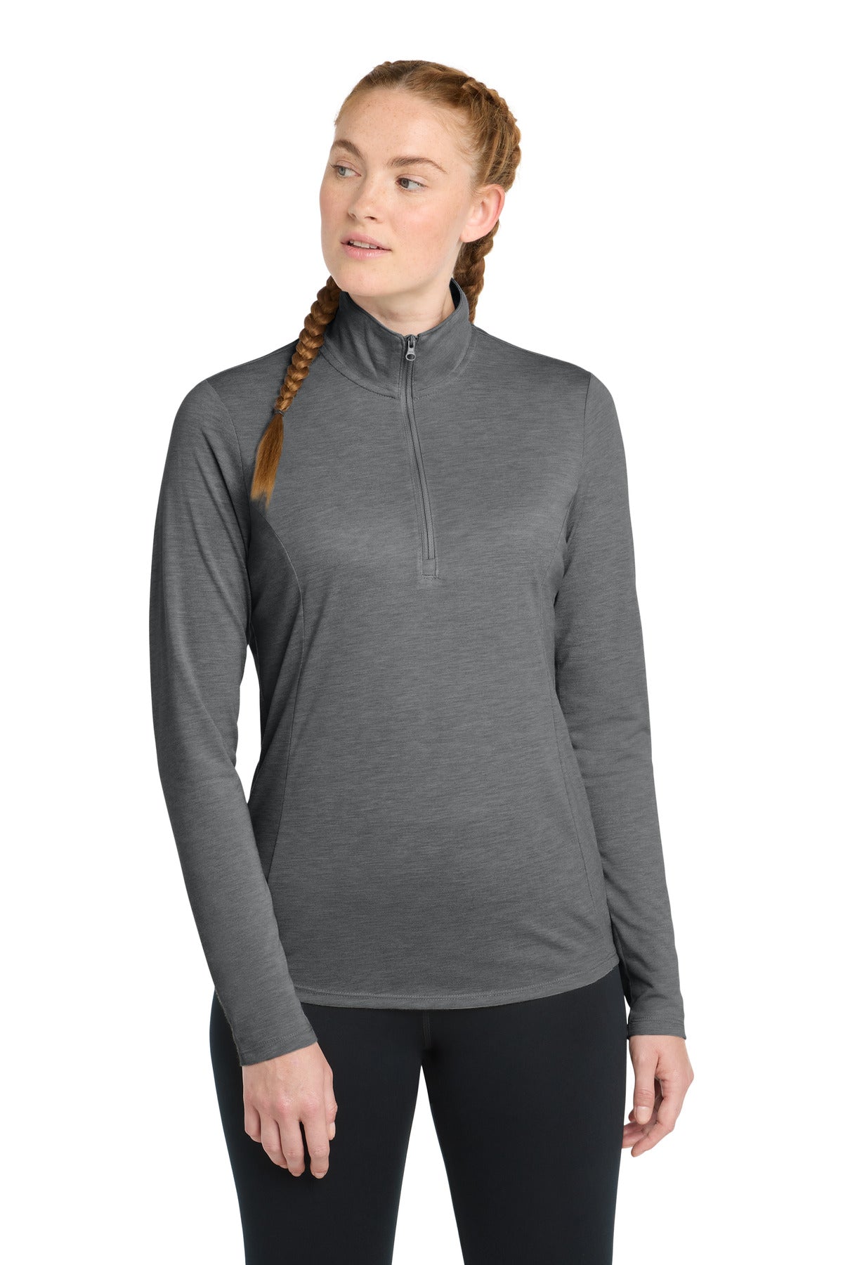 Sport-Tek LST407 Women's PosiCharge Tri-Blend Wicking 1/4-Zip Pullover
