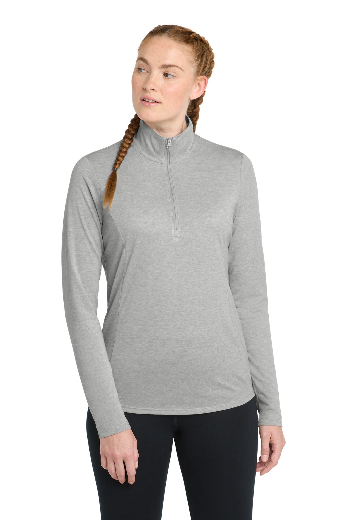 Sport-Tek LST407 Women's PosiCharge Tri-Blend Wicking 1/4-Zip Pullover