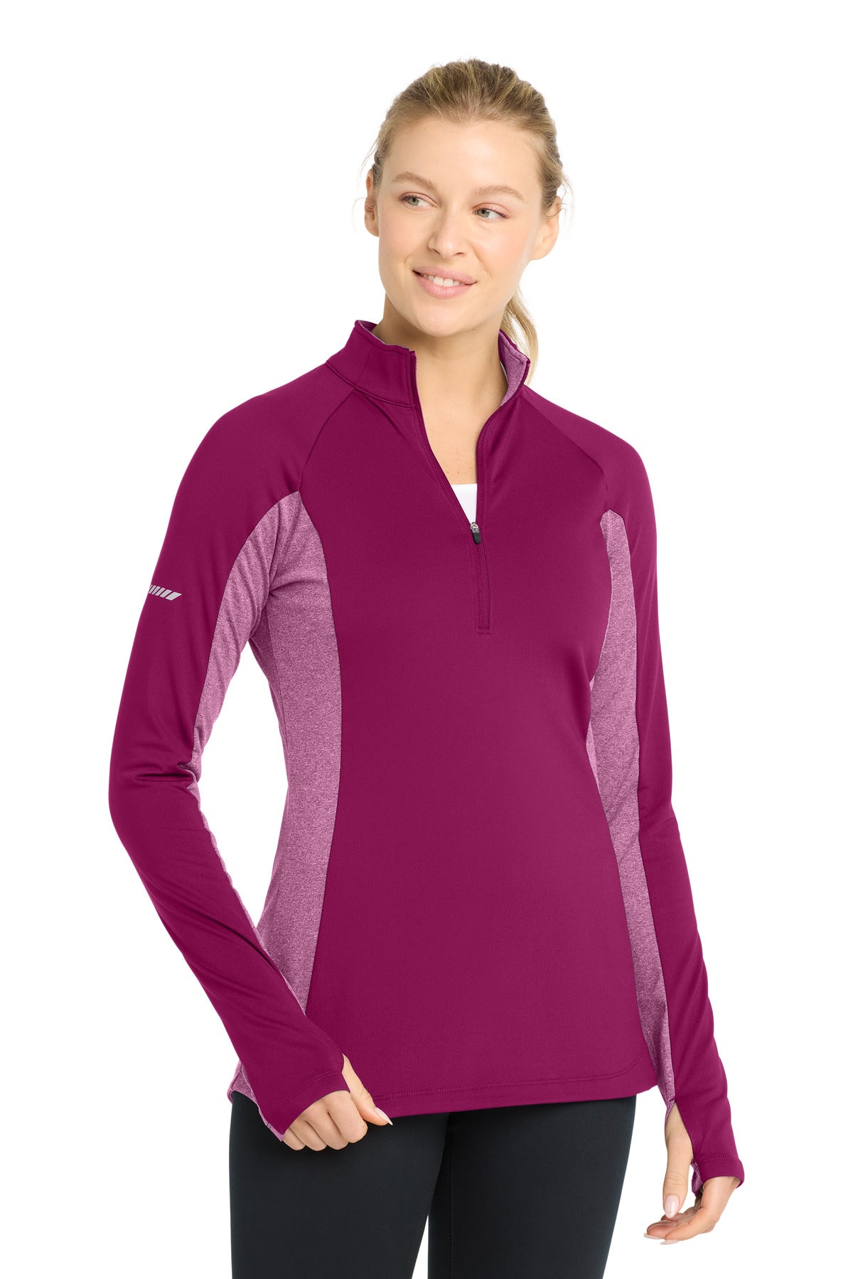 Sport-Tek LST854 Women's Sport-Wick Stretch Contrast 1/4-Zip Pullover