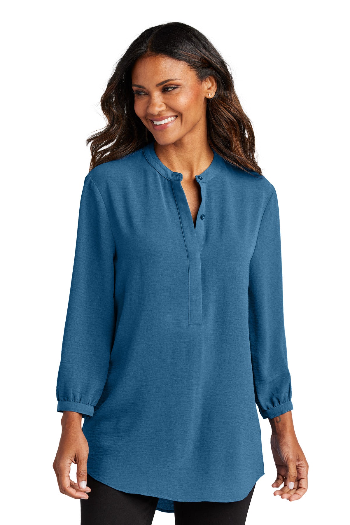 Port Authority LW713 Women's 3/4-Sleeve Textured Crepe Tunic