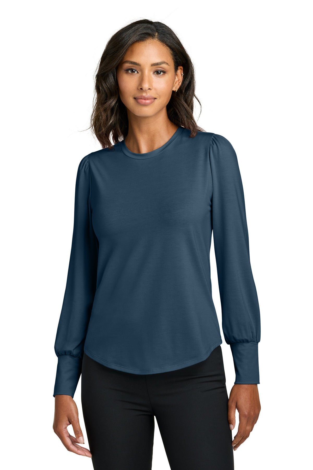 Mercer+Mettle MM1019 Women's Stretch Jersey Long Sleeve Blouson Top