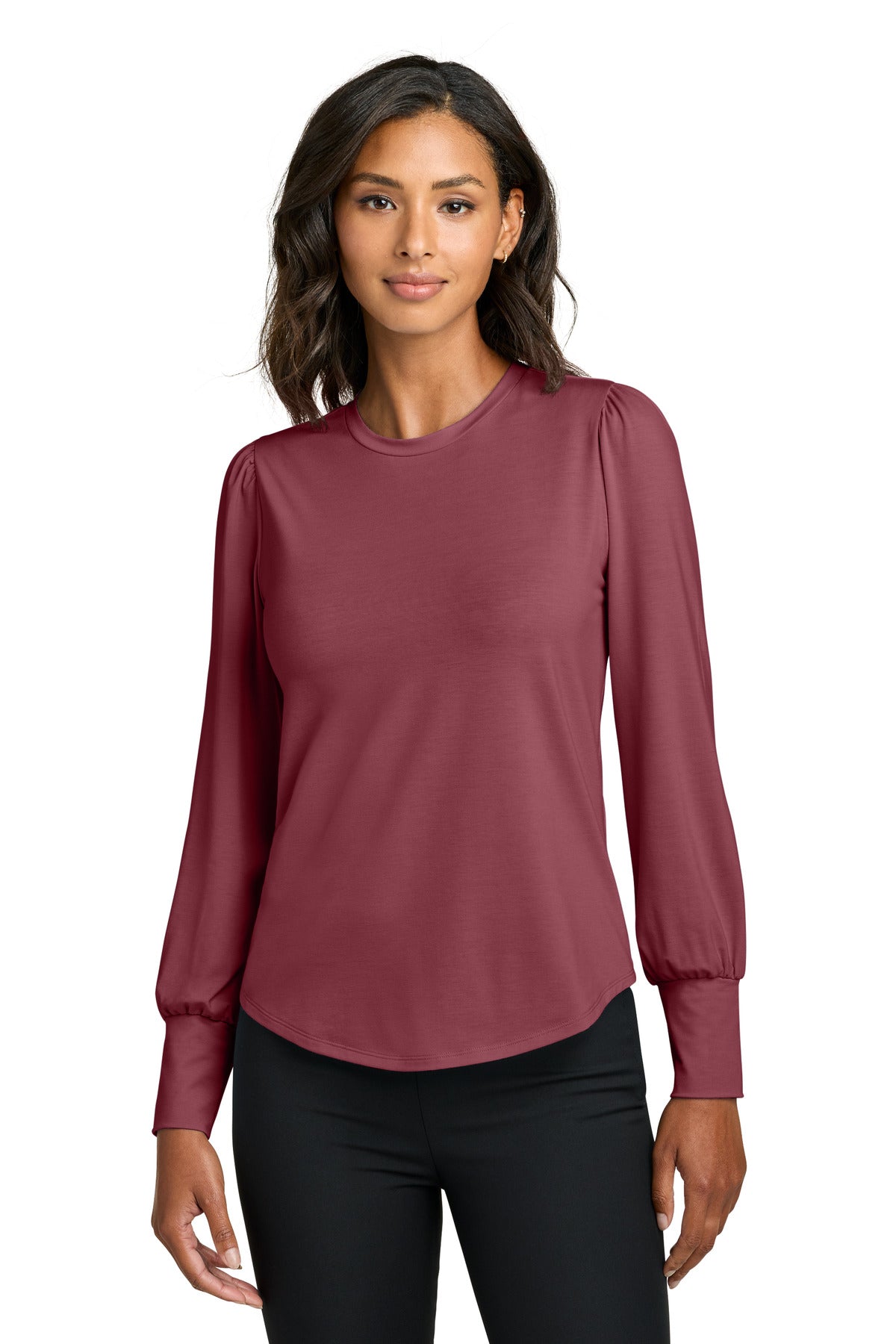 Mercer+Mettle MM1019 Women's Stretch Jersey Long Sleeve Blouson Top