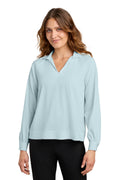 Blusa popover de manga larga para mujer, ultrasuave - 4.4 oz | Mercer+Mettle MM2019