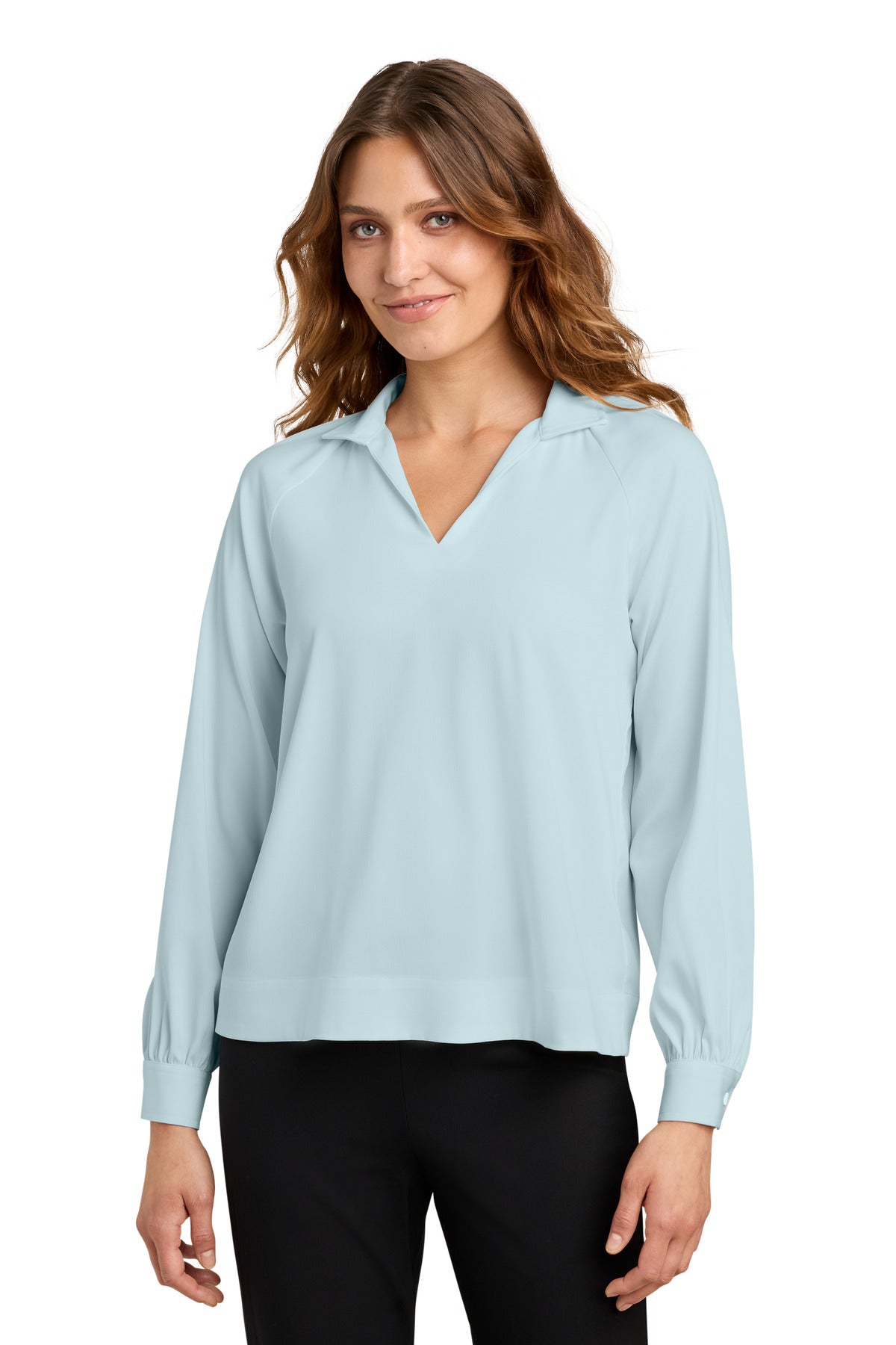 Blusa popover de manga larga para mujer, ultrasuave - 4.4 oz | Mercer+Mettle MM2019