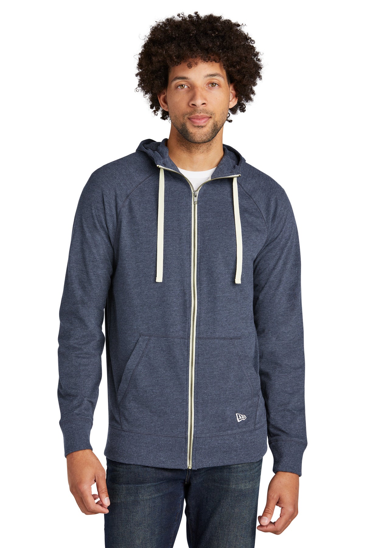 New Era NEA122 Sueded Cotton Blend Full-Zip Hoodie